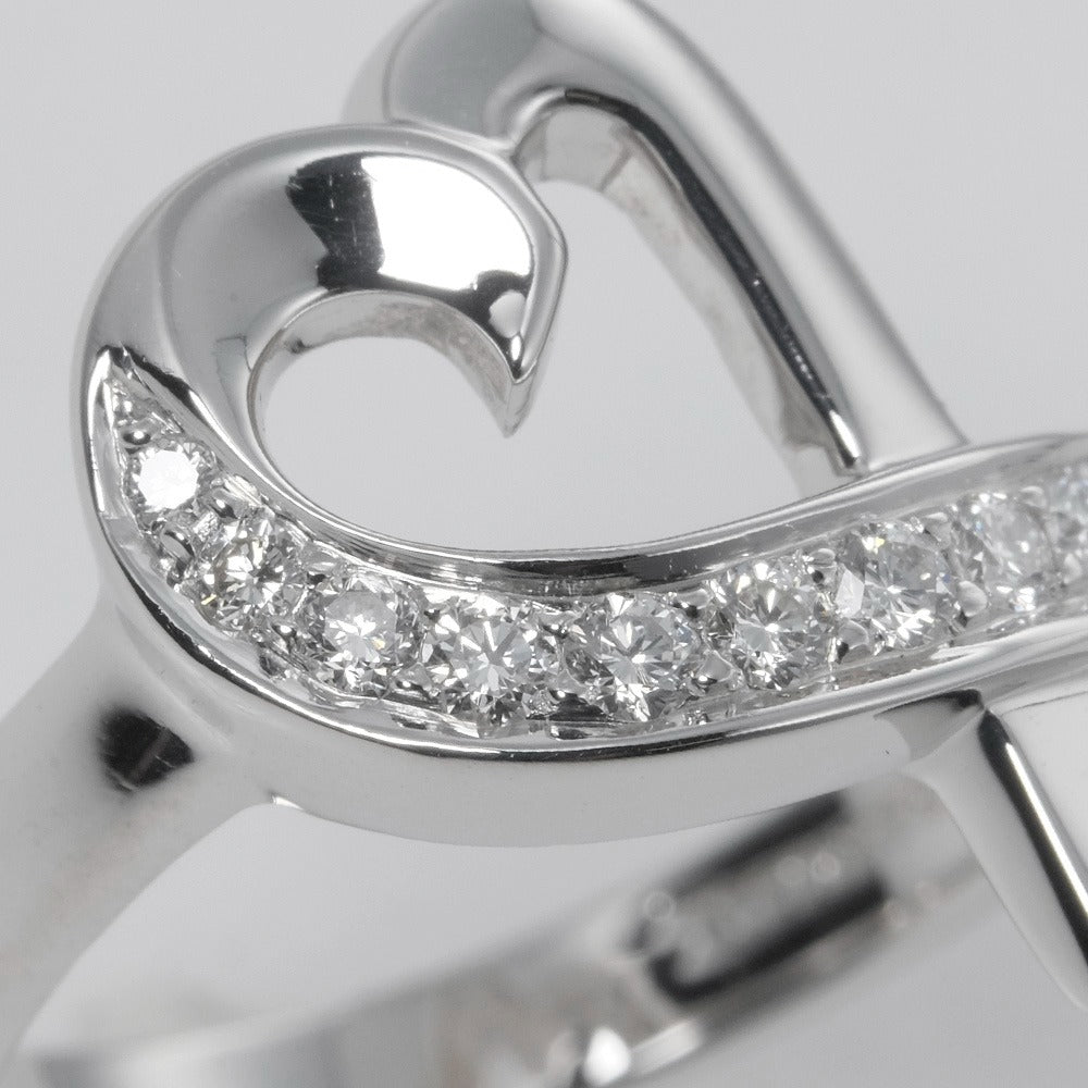 Tiffany & Co. Paloma Picasso Loving Heart 18K White Gold Diamond Ring EU 47