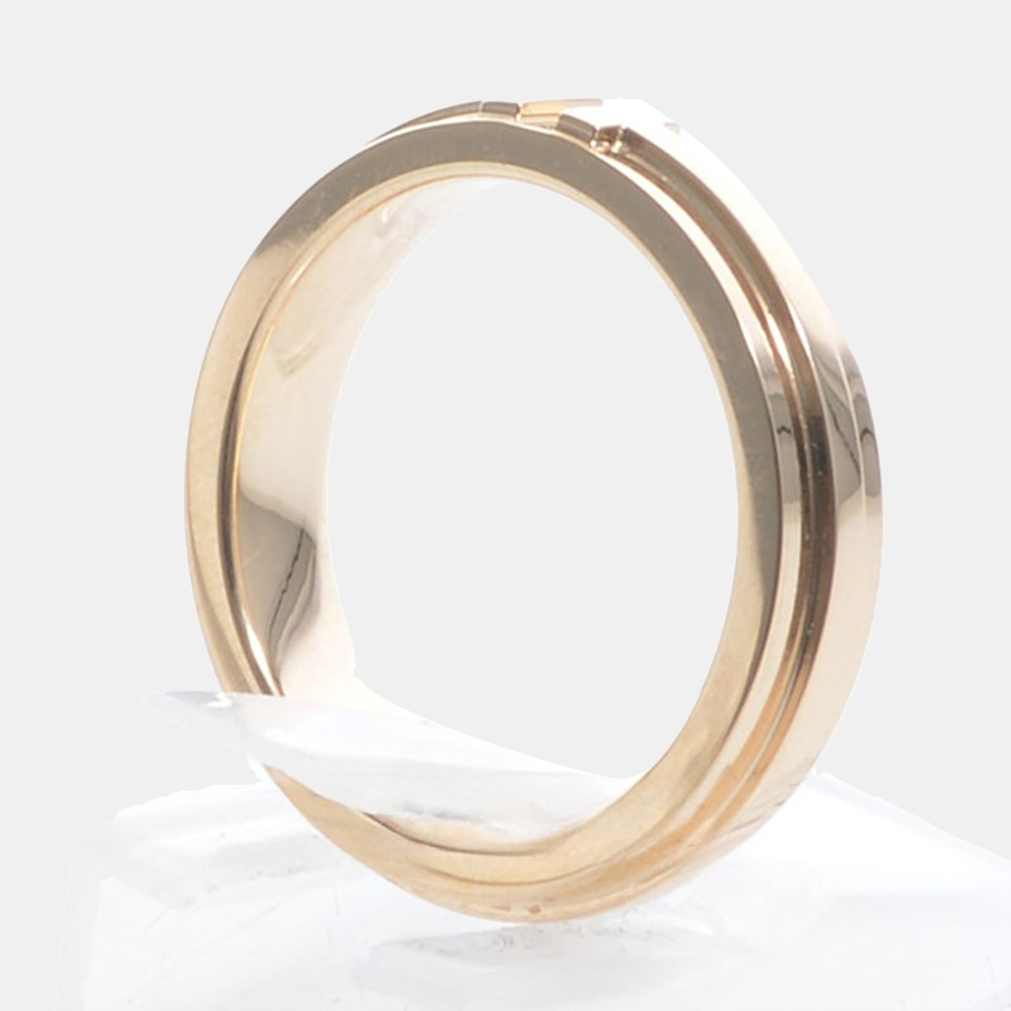 Tiffany & Co. 18K Rose Gold T Two Narrow Band Ring EU 55