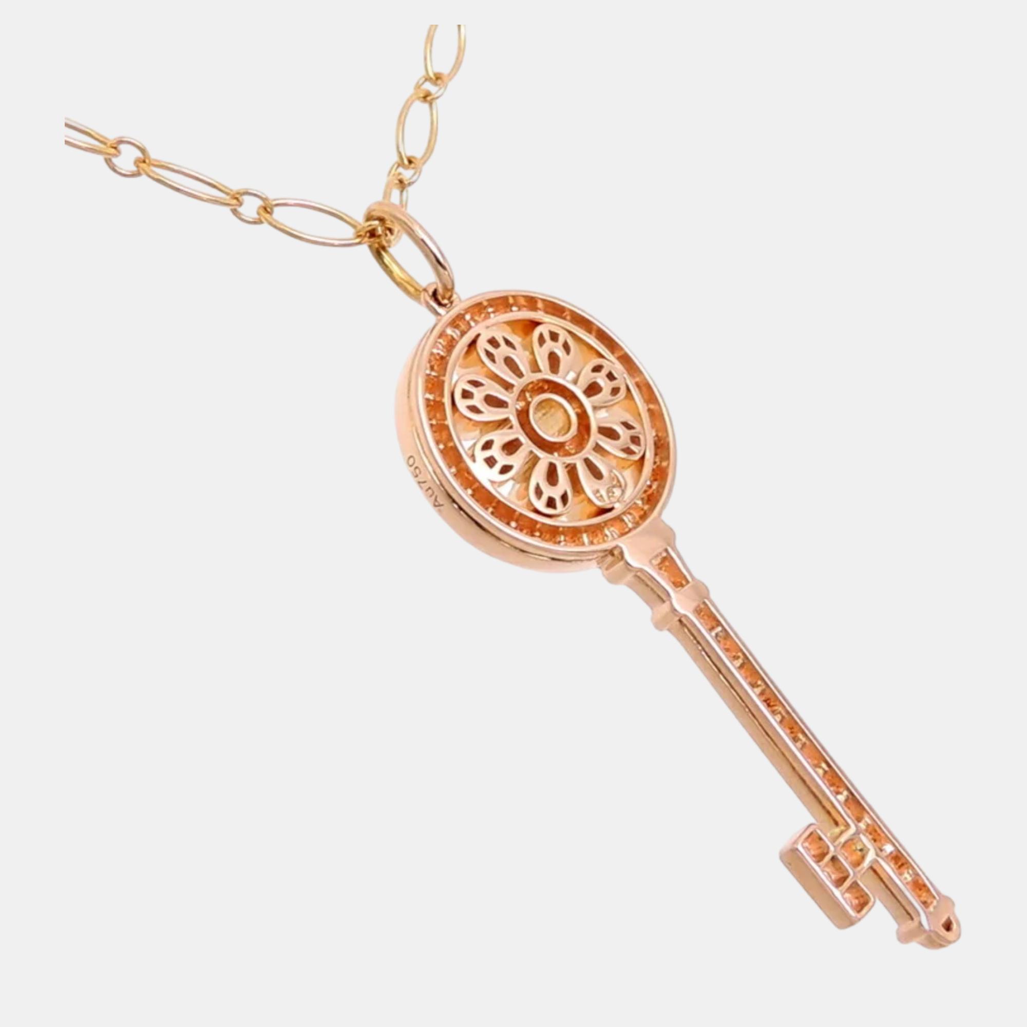 Tiffany & Co. Petals Key 18K Rose Gold Diamond Necklace
