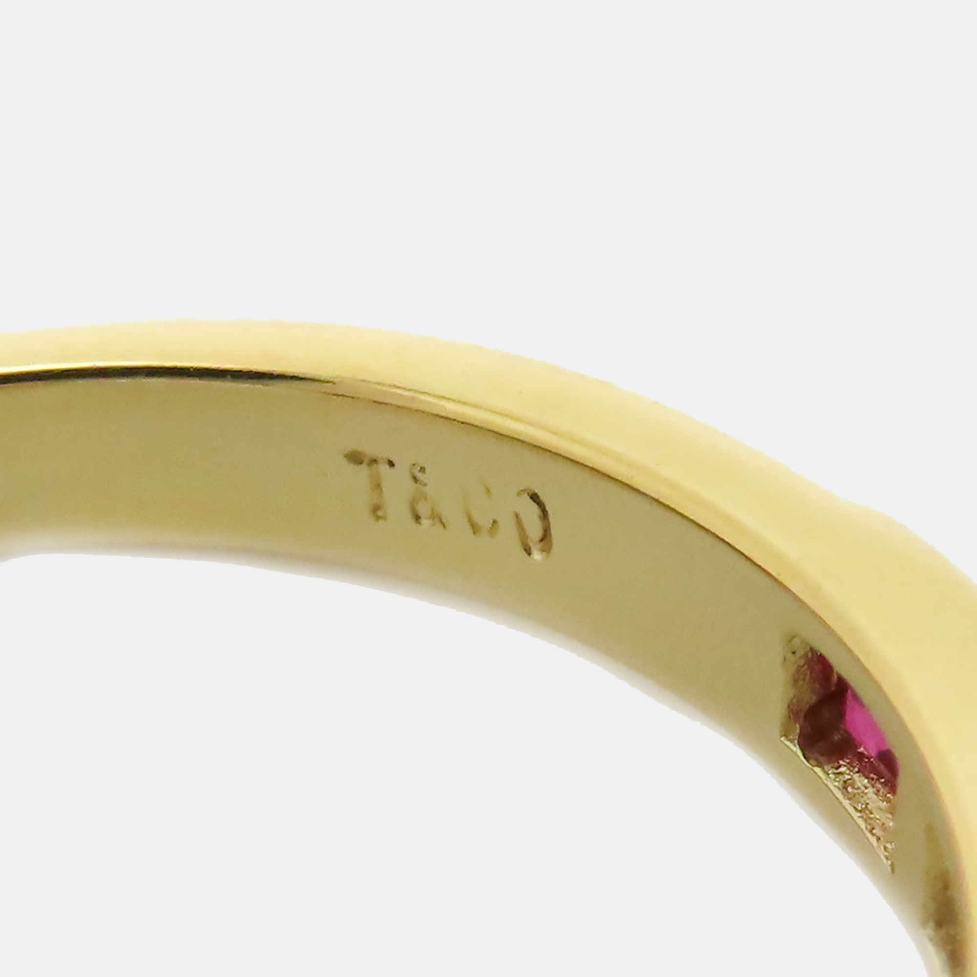 Tiffany&Co Gold Metal 18k Gold Ruby Diamond Signature X