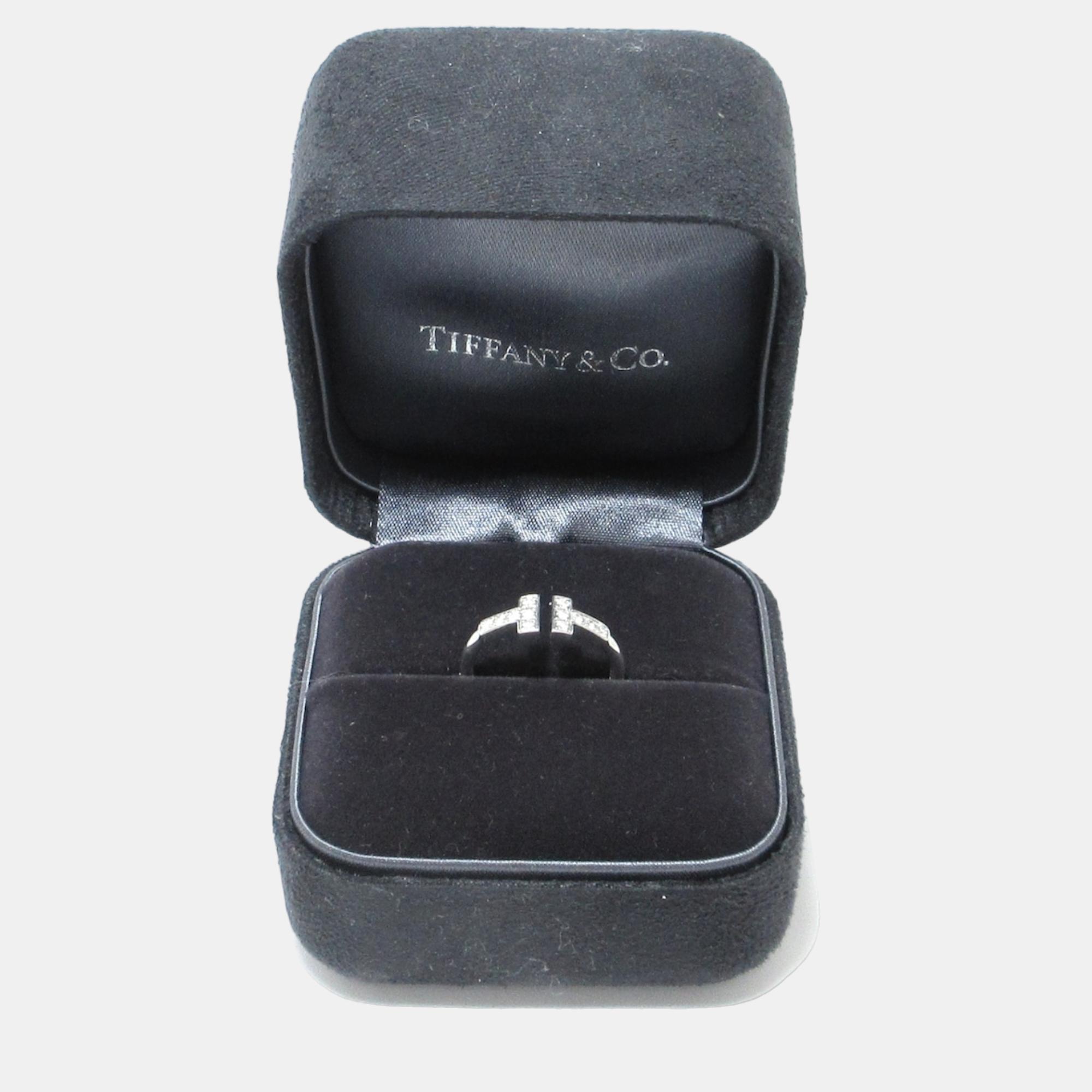 Tiffany & Co Silver White Gold T Ring Jewelry