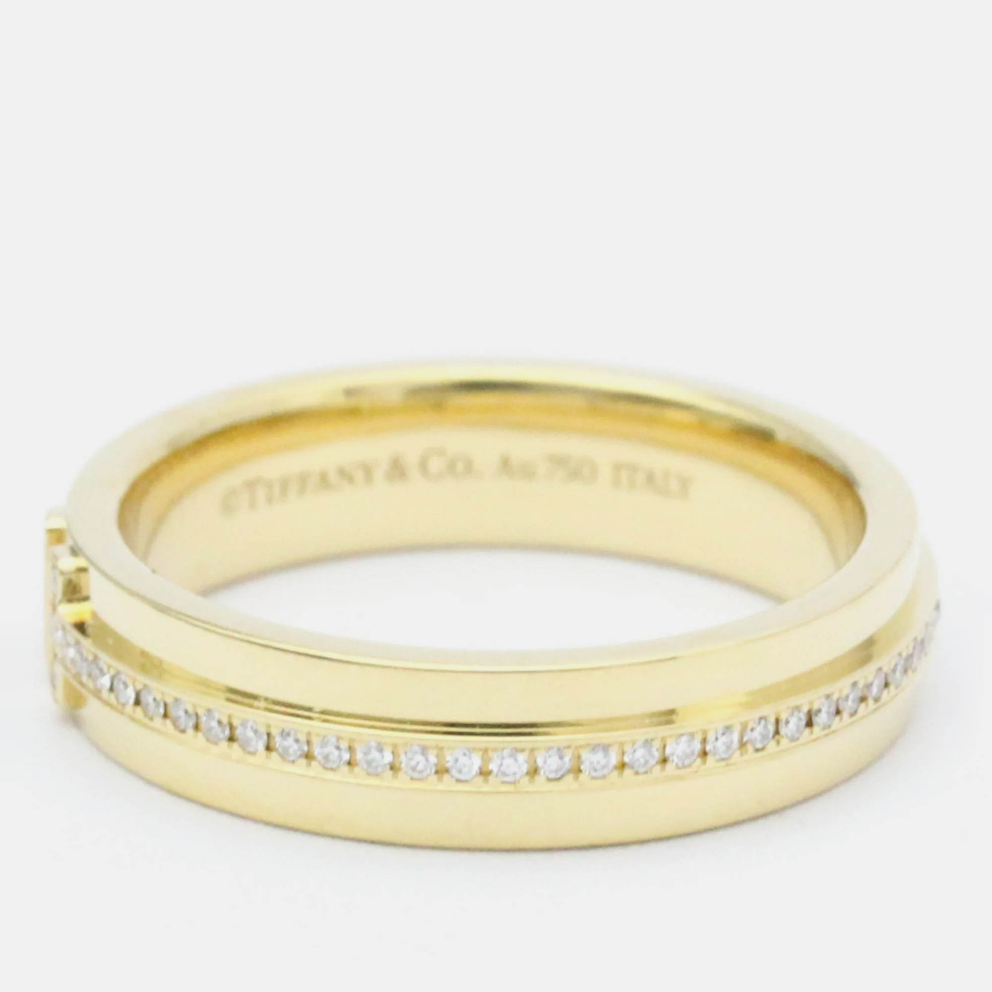 Tiffany & Co. Tiffany T Narrow 18K Yellow Gold Diamond Ring EU 52