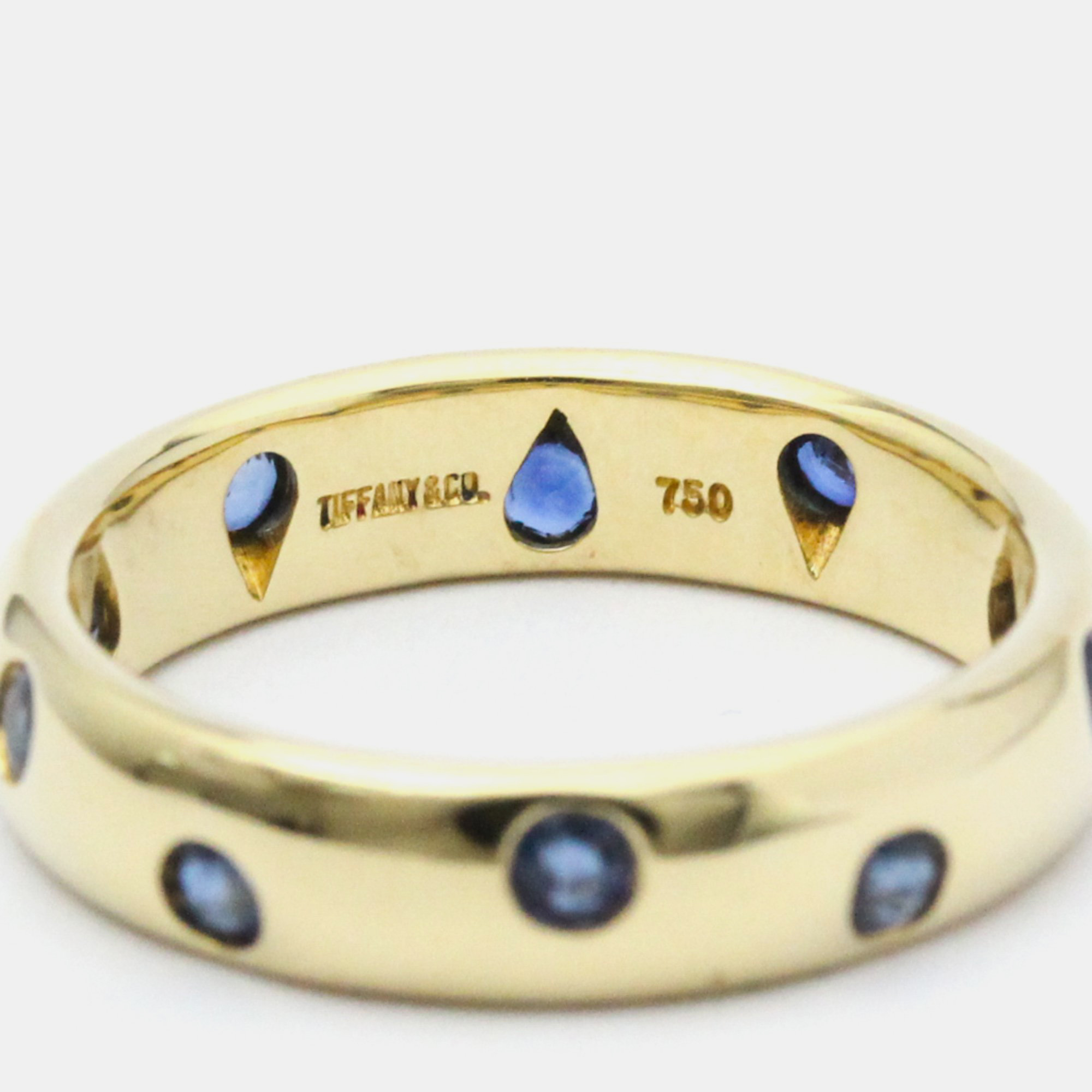Tiffany & Co. Etoile 18K Yellow Gold Sapphire Ring EU 49