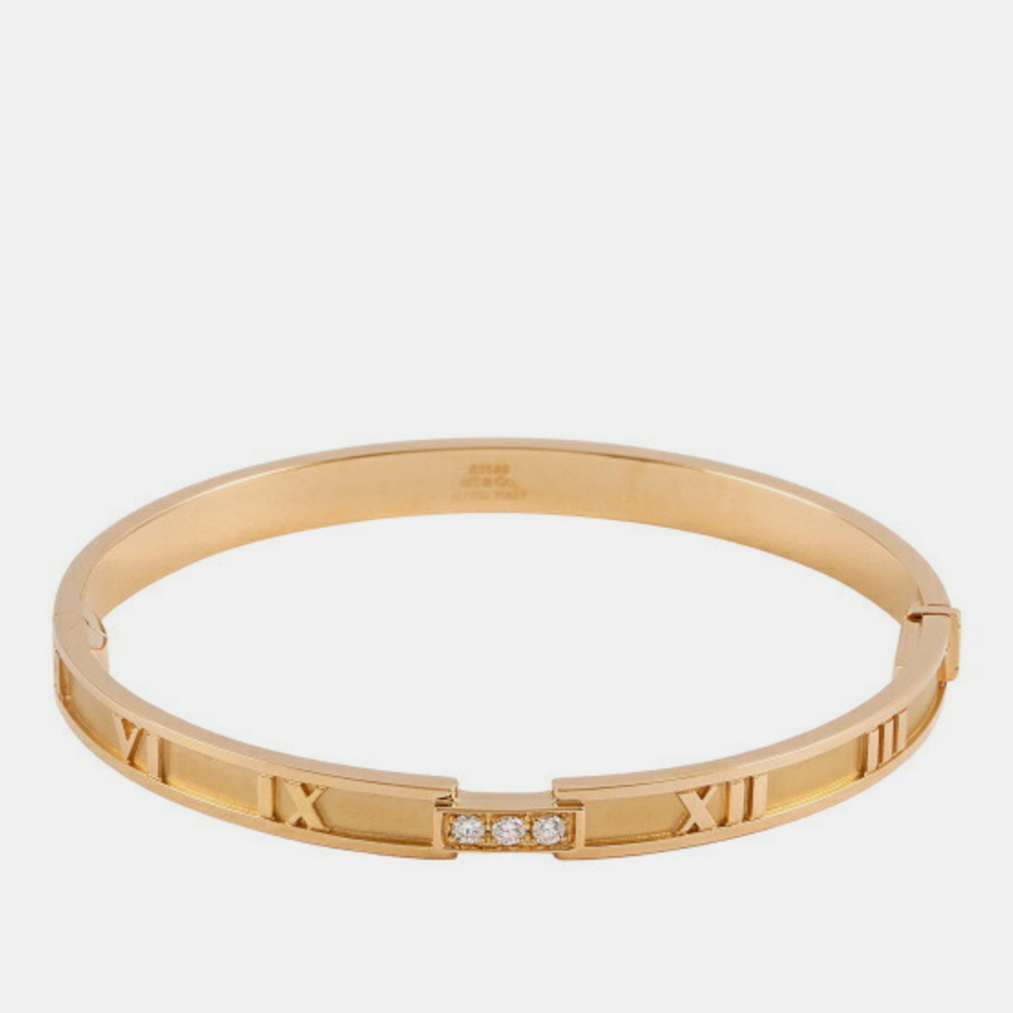Tiffany & Co. Atlas 18K Yellow Gold Diamond Bracelet 17