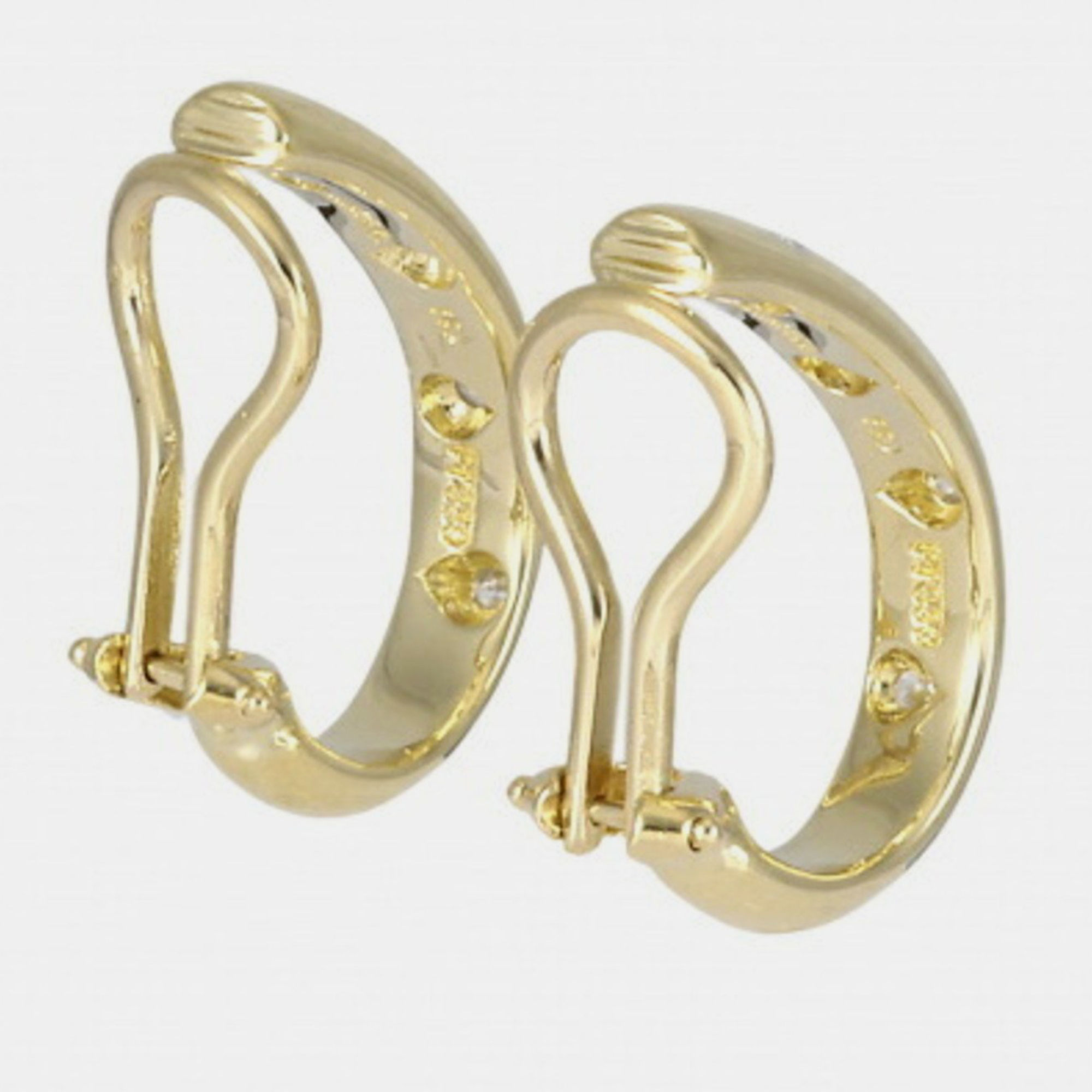 Tiffany & Co. Etoile 18K Yellow Gold Platinum Diamond Earrings