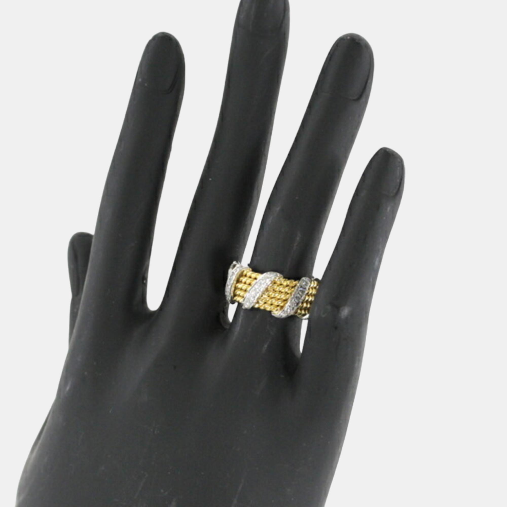 Tiffany & Co. Tiffany & Co. Schlumberger 18K Yellow Gold Diamond Ring EU 54.5