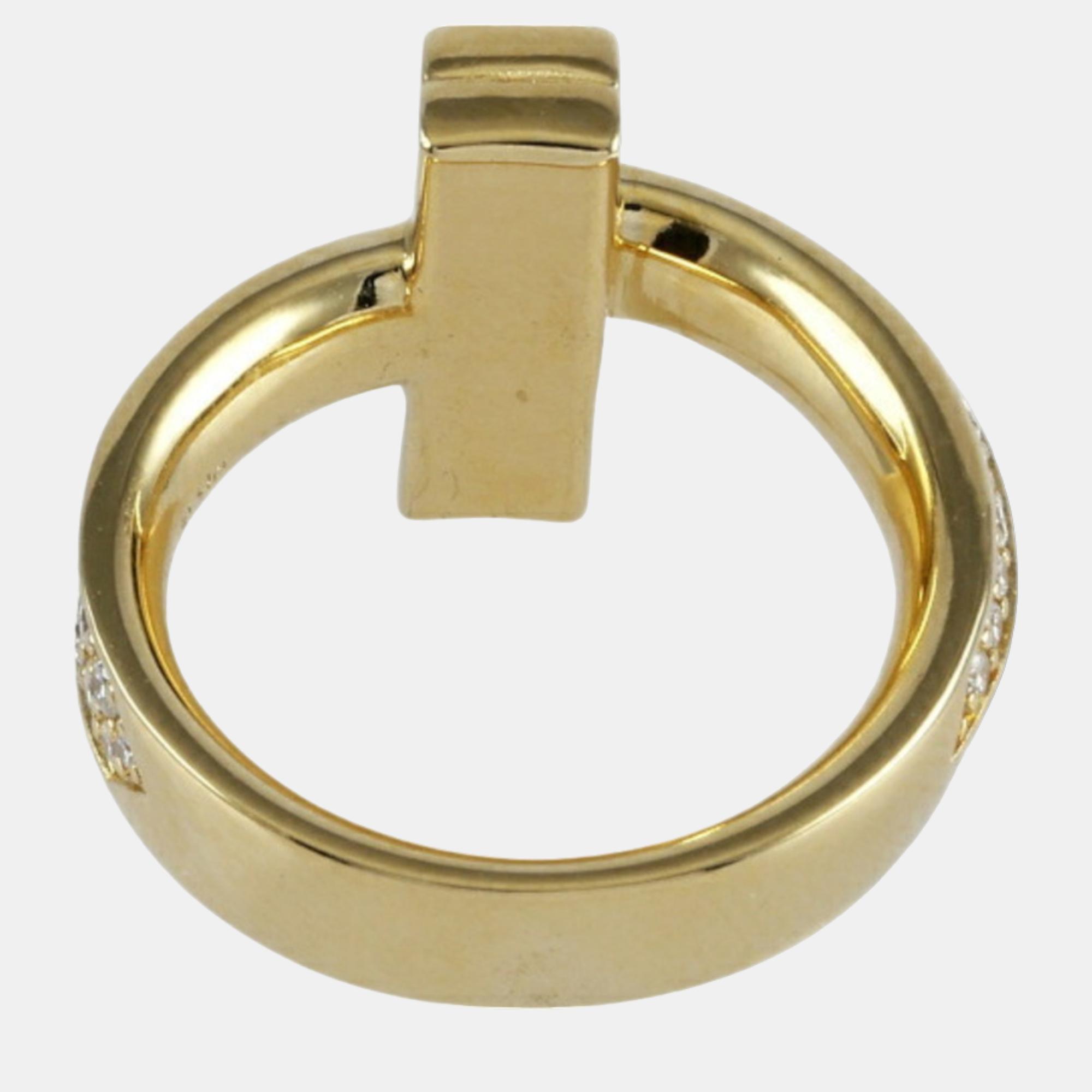 Tiffany & Co. Tiffany T 1 18K Yellow Gold Diamond Ring EU 47