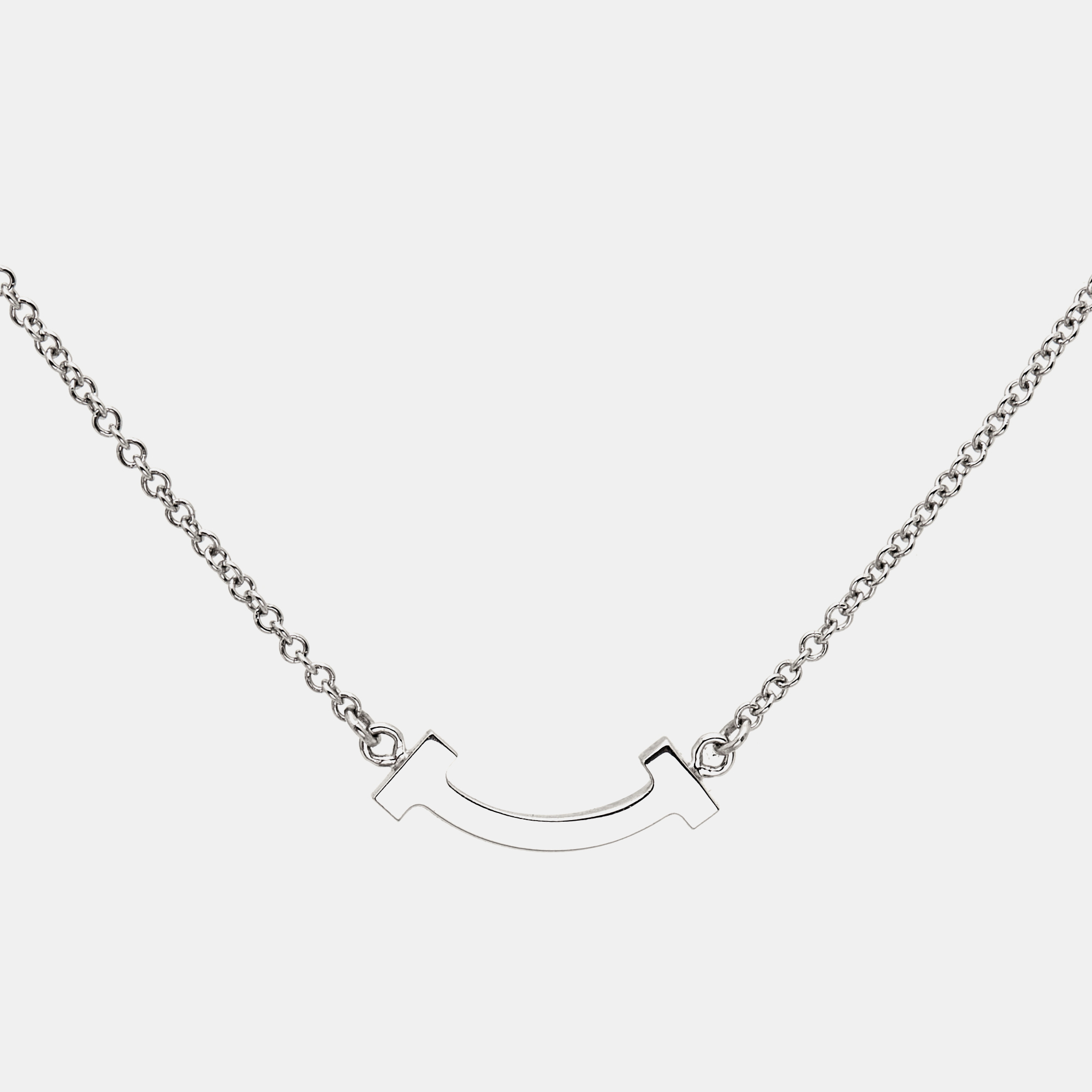 Tiffany & Co. T Smile Diamonds 18k White Gold Necklace