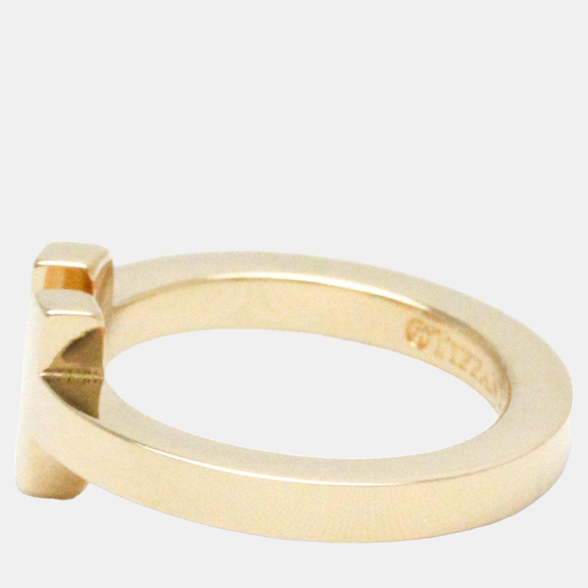 Tiffany & Co. T Square 18K Rose Gold Ring EU 48