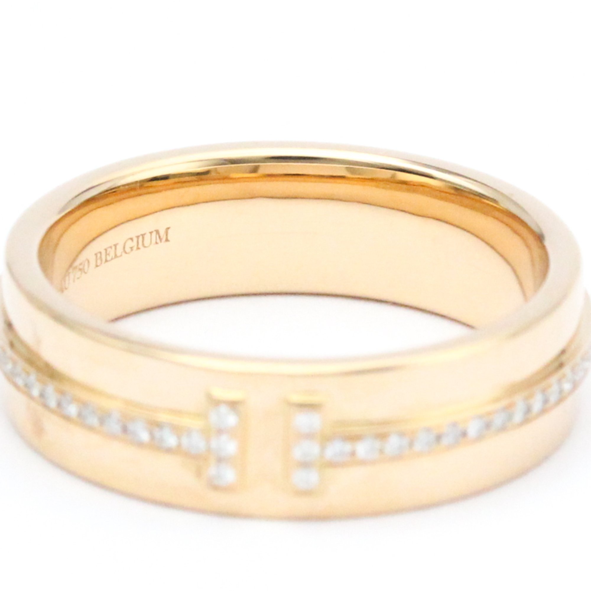 Tiffany & Co. Tiffany T Two Narrow 18K Rose Gold Diamond Ring EU 52