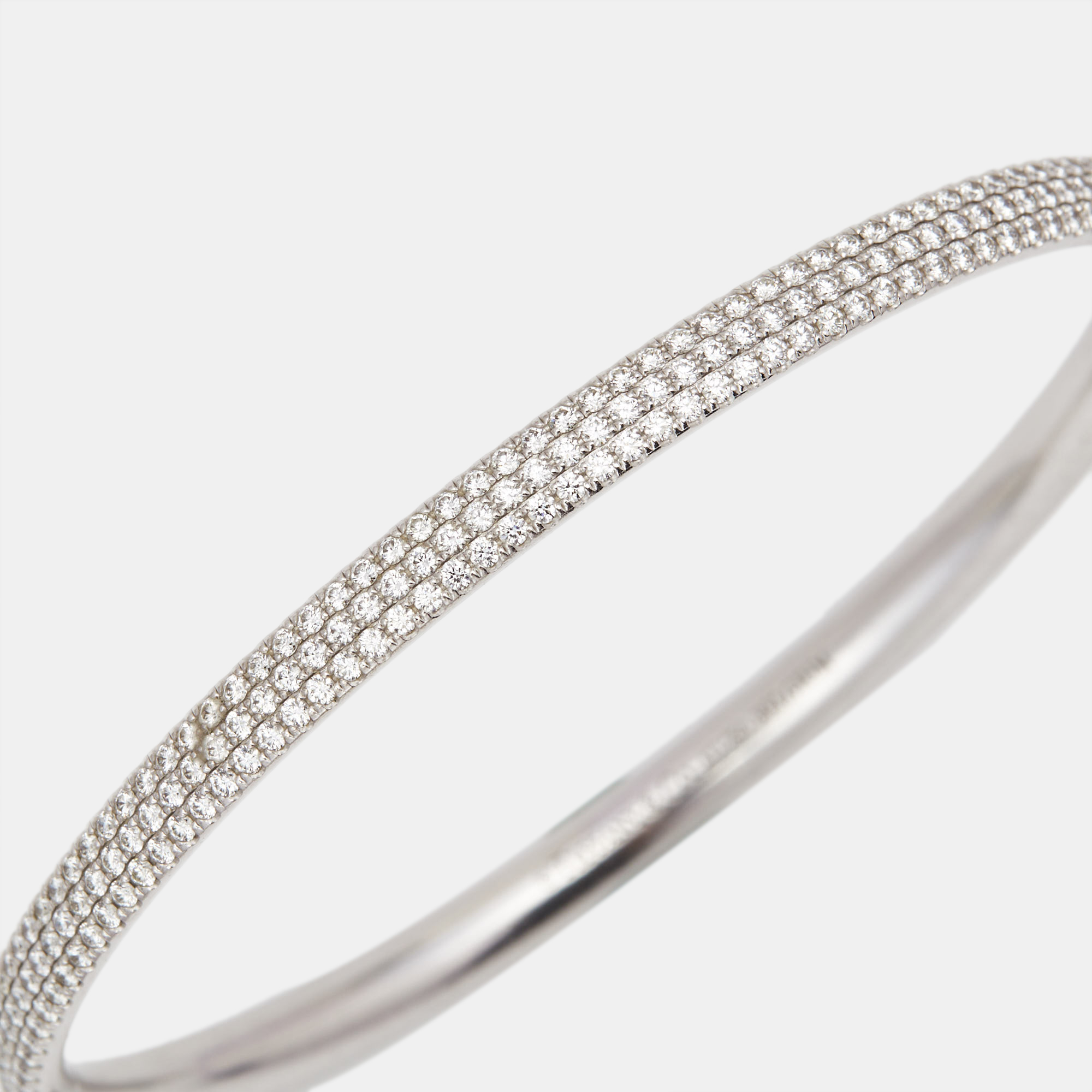 Tiffany & Co. Tiffany Metro Three Row Diamonds 18k White Gold Bracelet