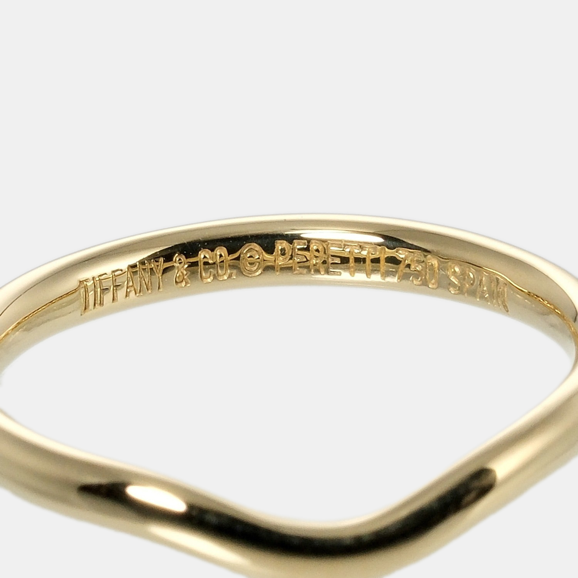 Tiffany & Co. Elsa Peretti Curved 18K Yellow Gold Ring EU 51