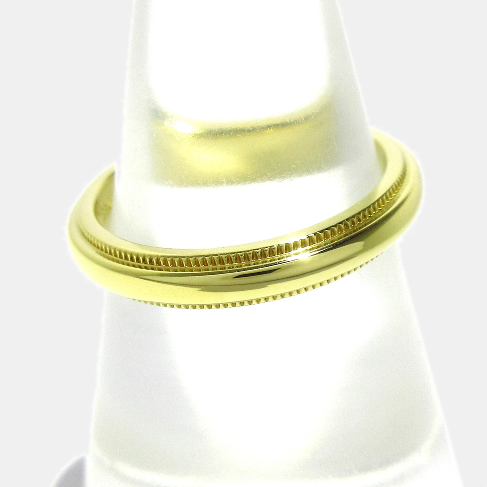 Tiffany & Co. Tiffany Essential Band Milgrain 18K Yellow Gold Ring EU 49
