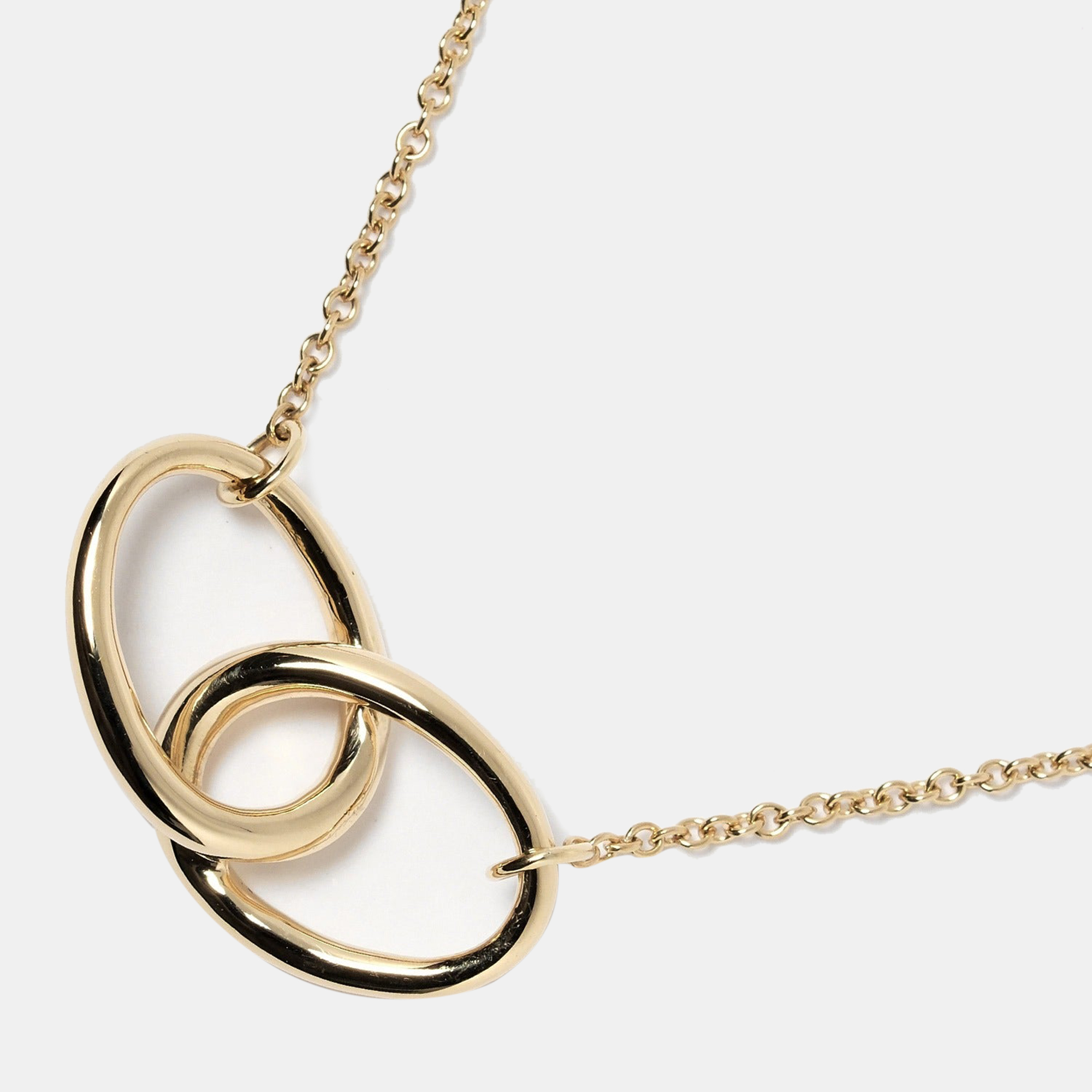 Tiffany & Co. Elsa Peretti Interlocking Ovals 18K Yellow Gold Necklace