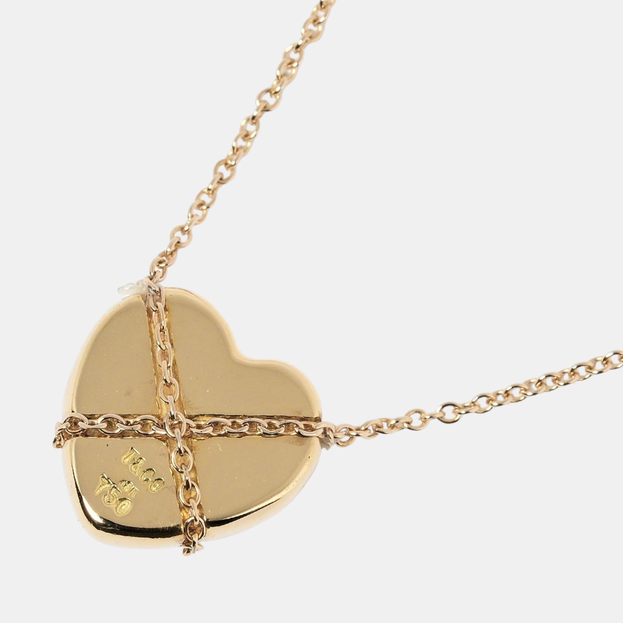 Tiffany & Co. Cross My Heart 18K Rose Gold Necklace