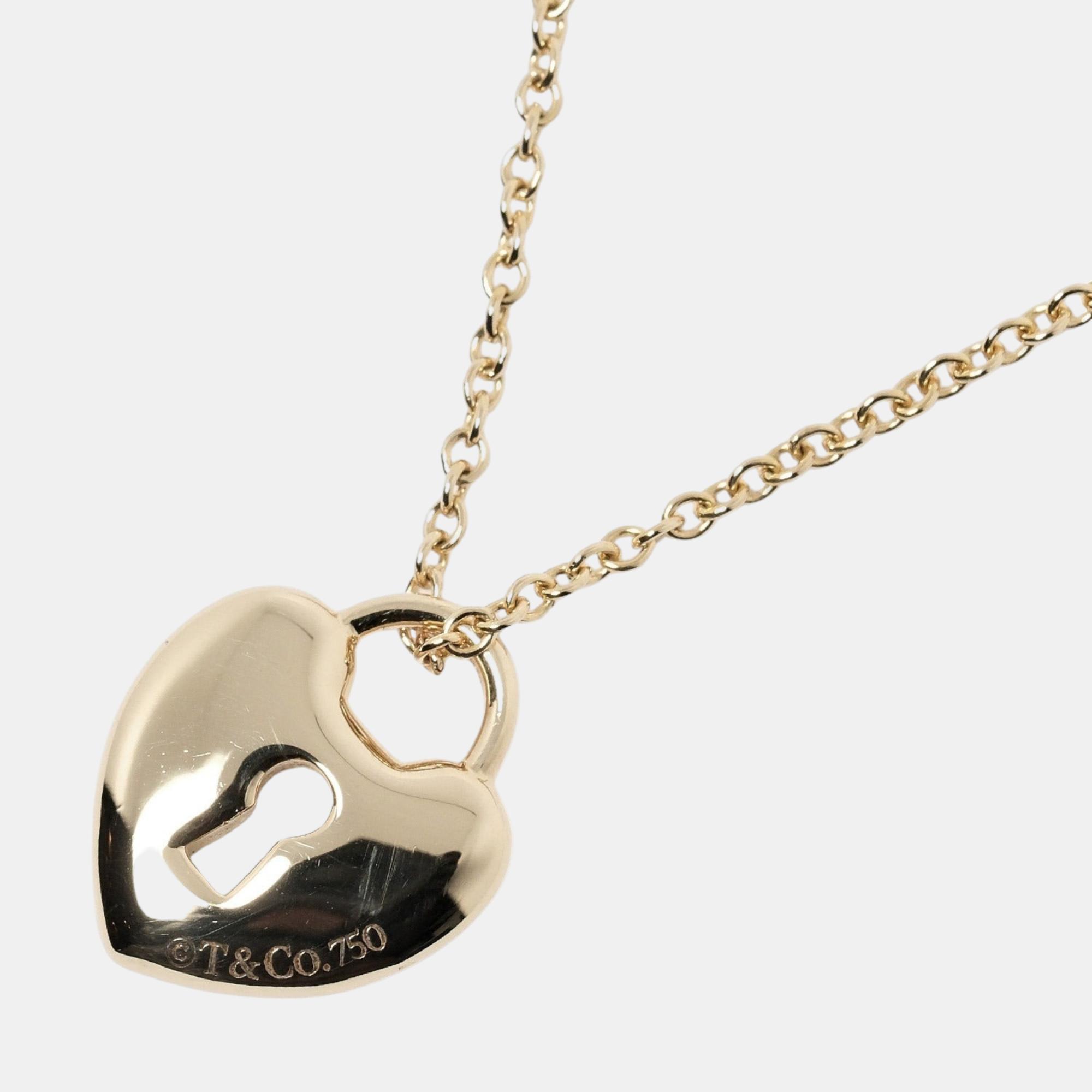 Tiffany & Co. Heart Lock 18K Yellow Gold Necklace