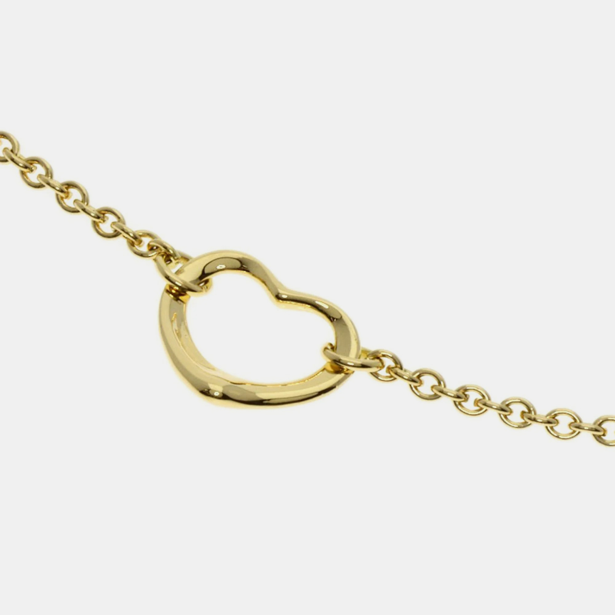 Tiffany & Co. Elsa Peretti Open Heart 18K Yellow Gold Bracelet 17.5
