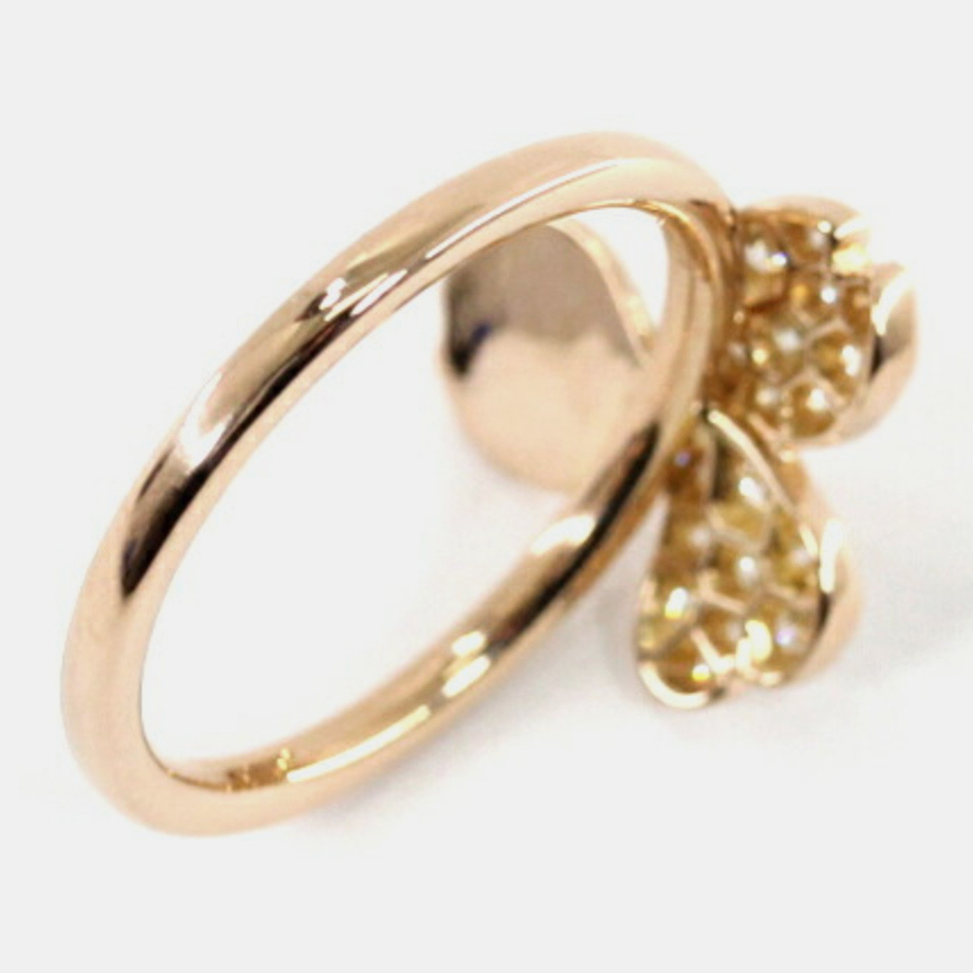 Tiffany & Co. Paper Open Flower 18K Rose Gold Diamond Ring EU 48