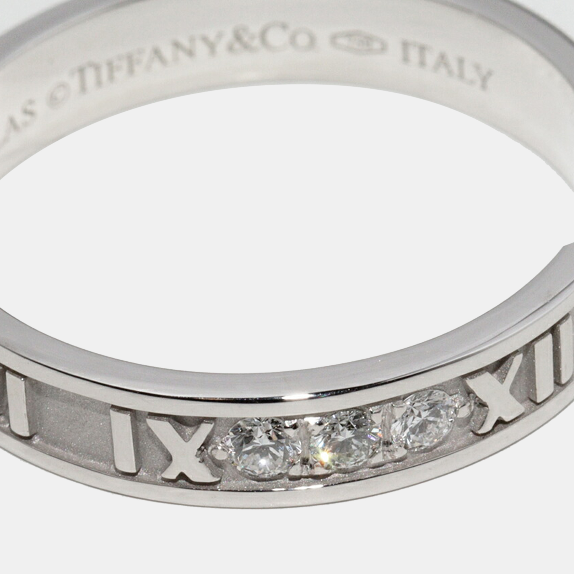 Tiffany & Co. Atlas 18K White Gold Diamond Ring EU 62
