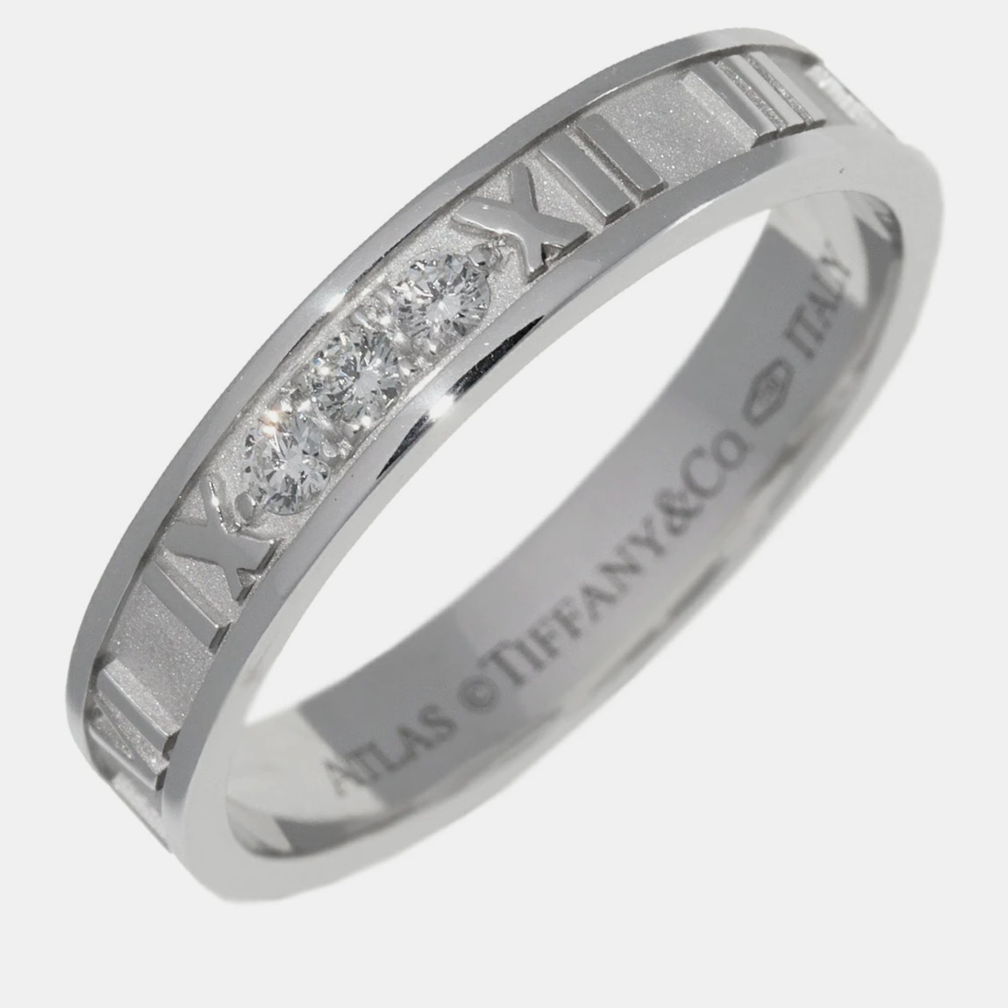 Tiffany & Co. Atlas 18K White Gold Diamond Ring EU 62