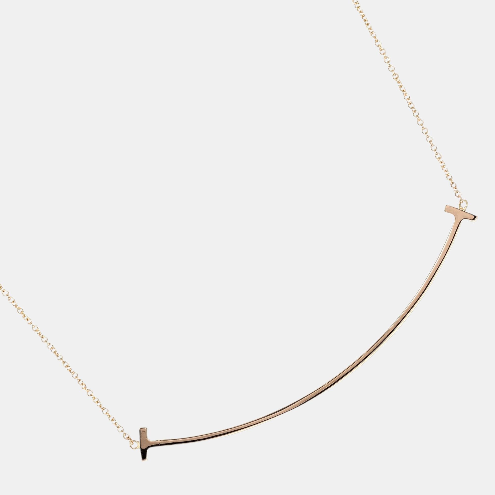 Tiffany & co. t smile large 18k rose gold necklace