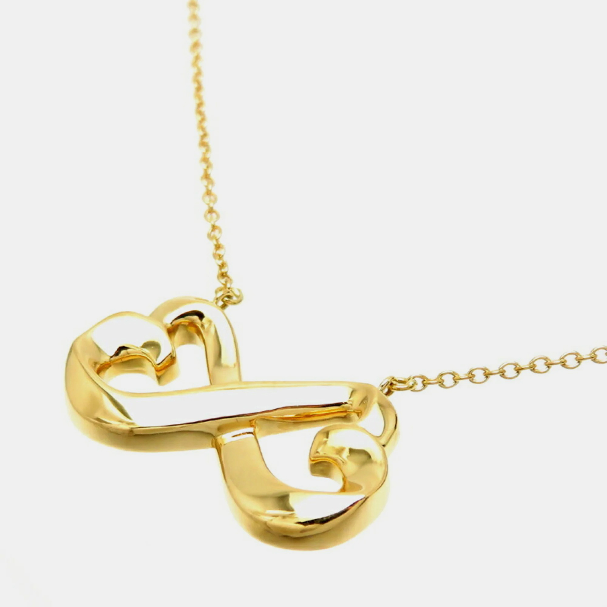 Tiffany & Co. Paloma Picasso Double Loving Heart 18K Yellow Gold Necklace