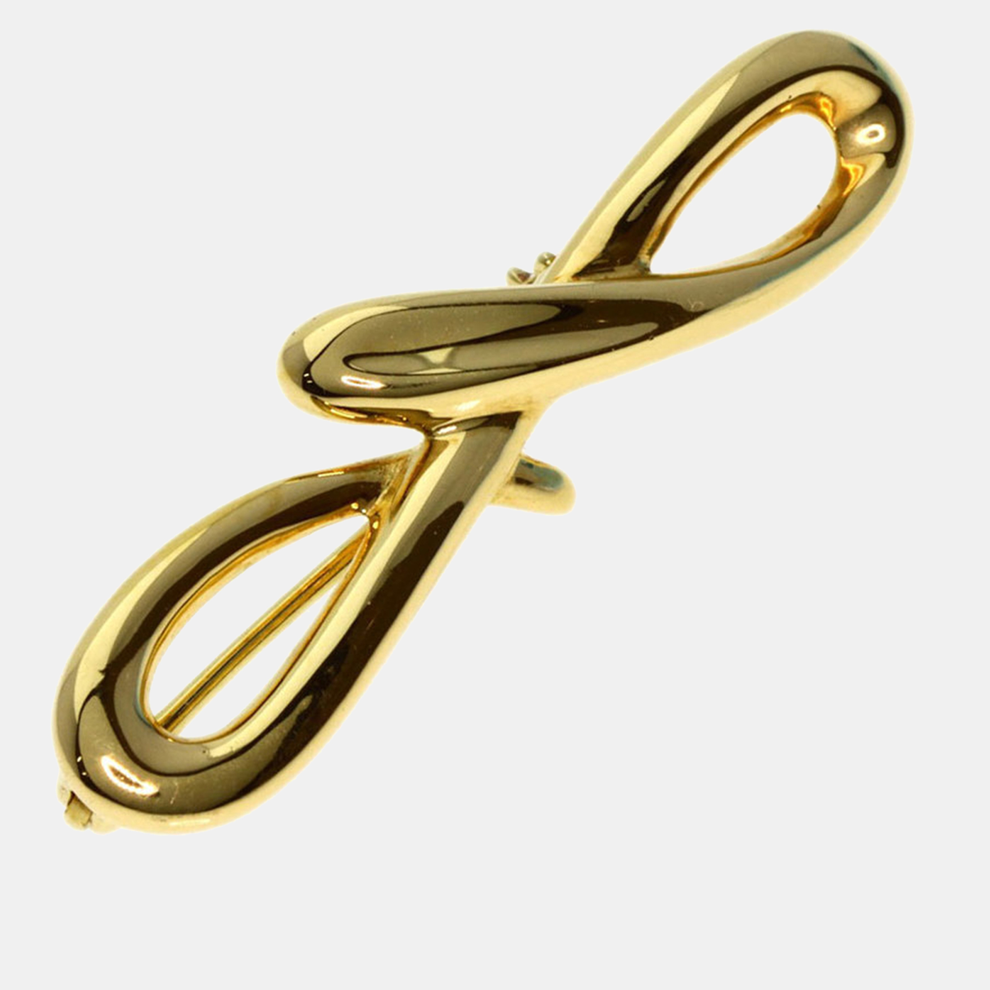 Tiffany & Co. 18K Yellow Gold Vintage Elsa Peretti Initial 'F' Brooch Pin