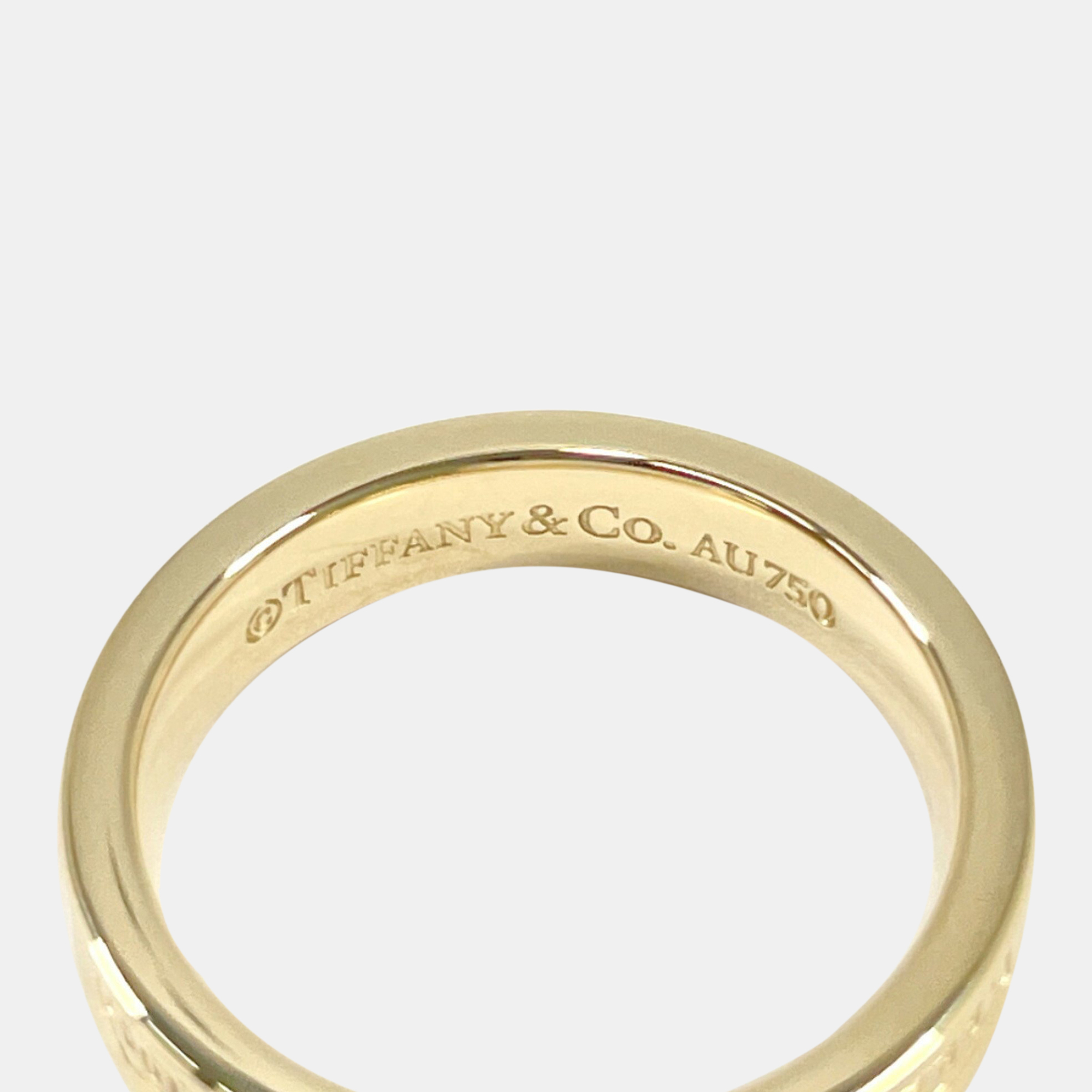 Tiffany & Co. 18K Yellow Gold And Diamond 1837 Band Ring EU 51