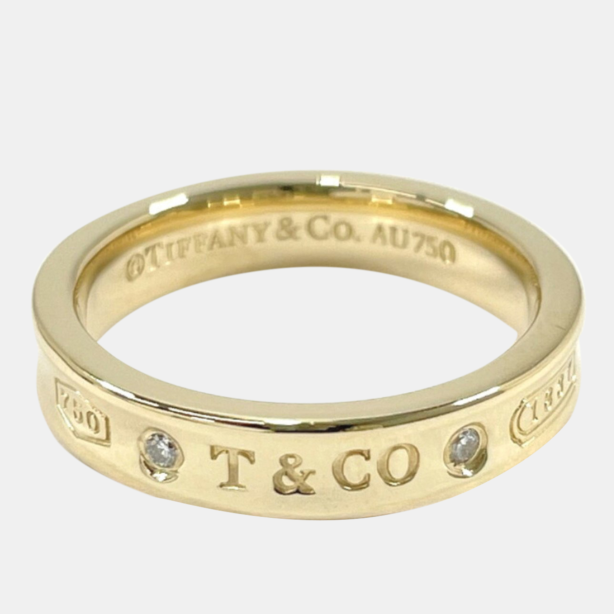 Tiffany & Co. 18K Yellow Gold And Diamond 1837 Band Ring EU 51