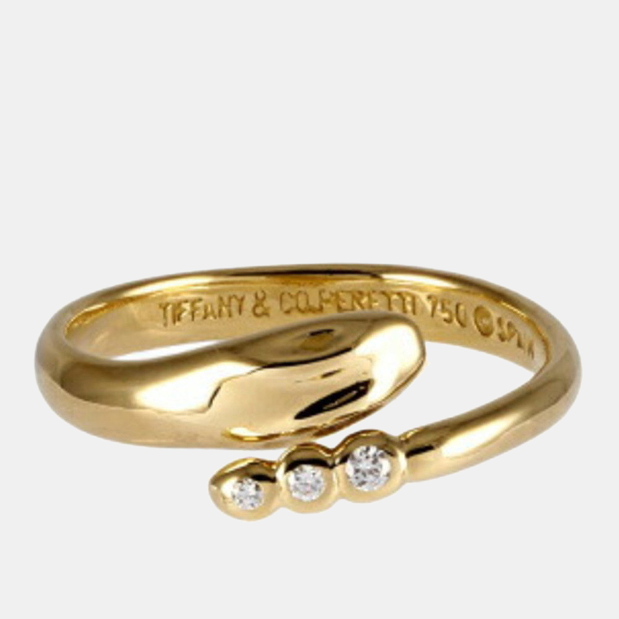 Tiffany & Co. 18K Yellow Gold And Diamond Elsa Peretti Snake Ring
