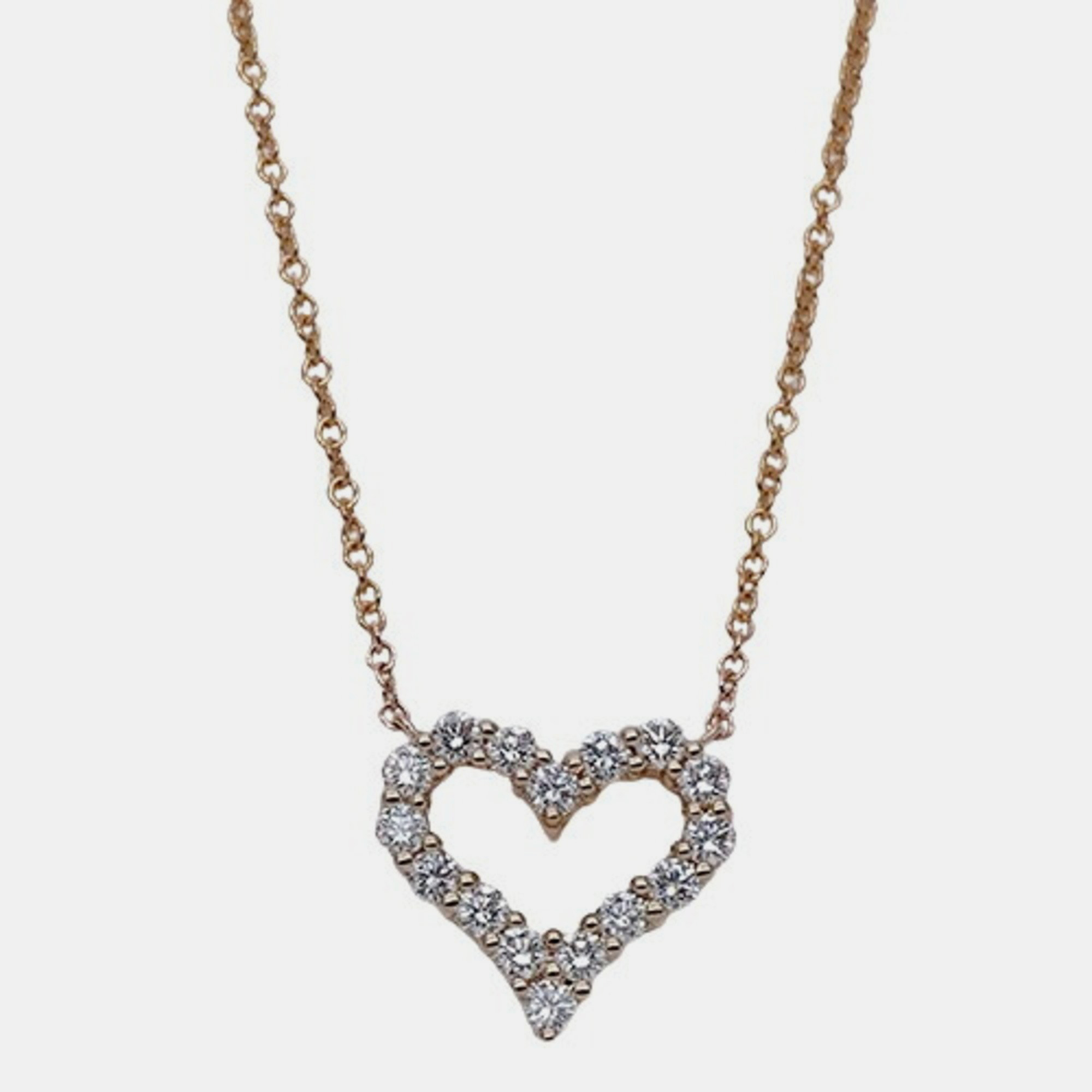 Tiffany & Co. Sentimental Heart 18K Rose Gold Diamond Necklace