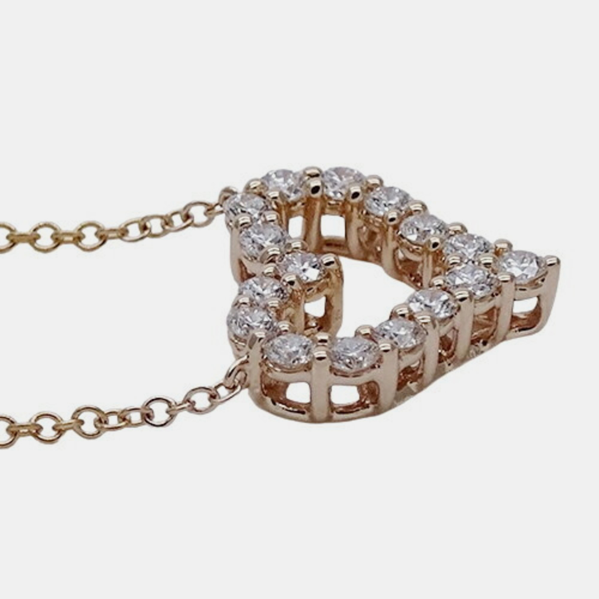 Tiffany & Co. Sentimental Heart 18K Rose Gold Diamond Necklace