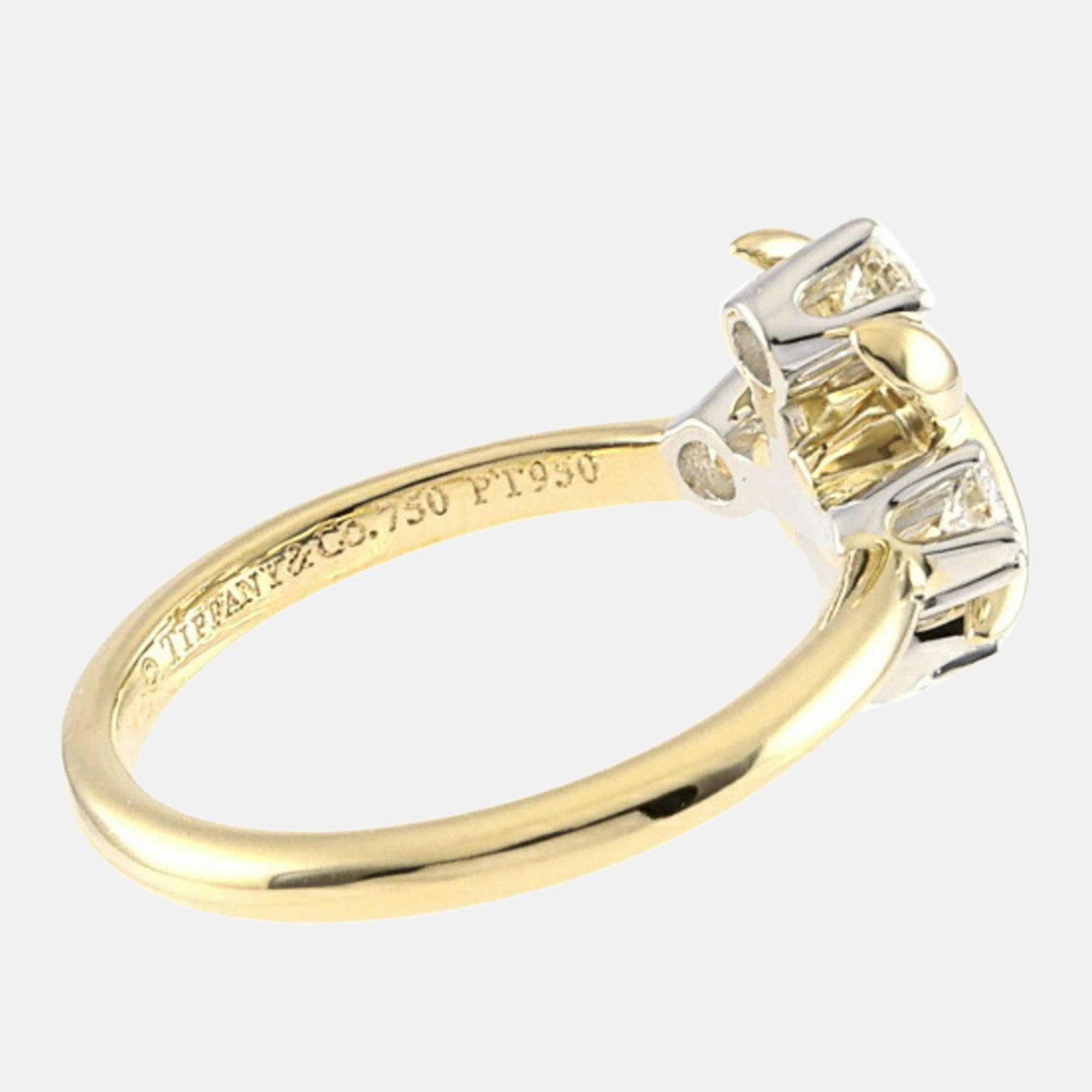 Tiffany & Co. 18K Yellow Gold And Diamond Schlumberger Lynn Ring EU 57