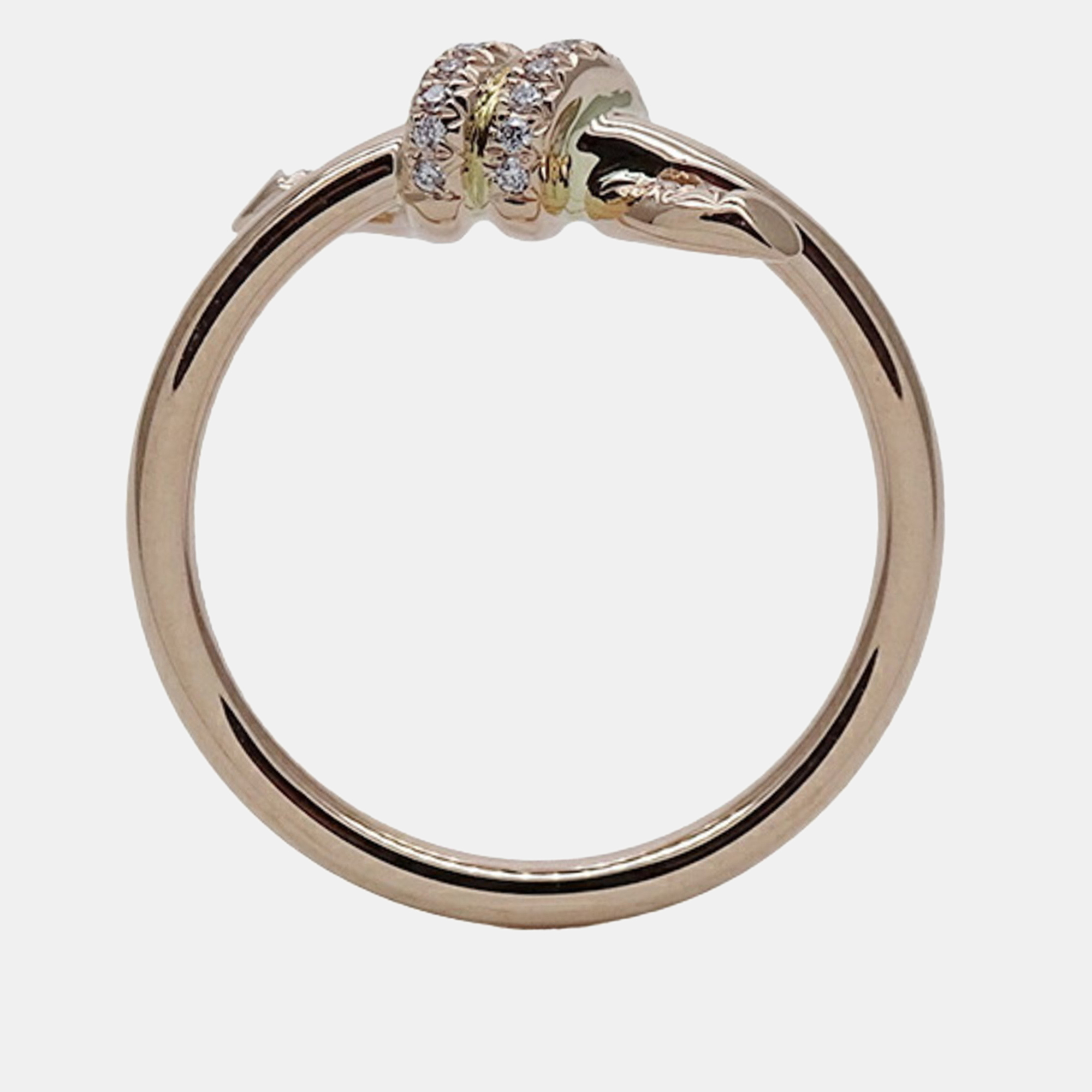 Tiffany & Co. 18K Rose Gold And Diamond Love Knot Ring EU 48
