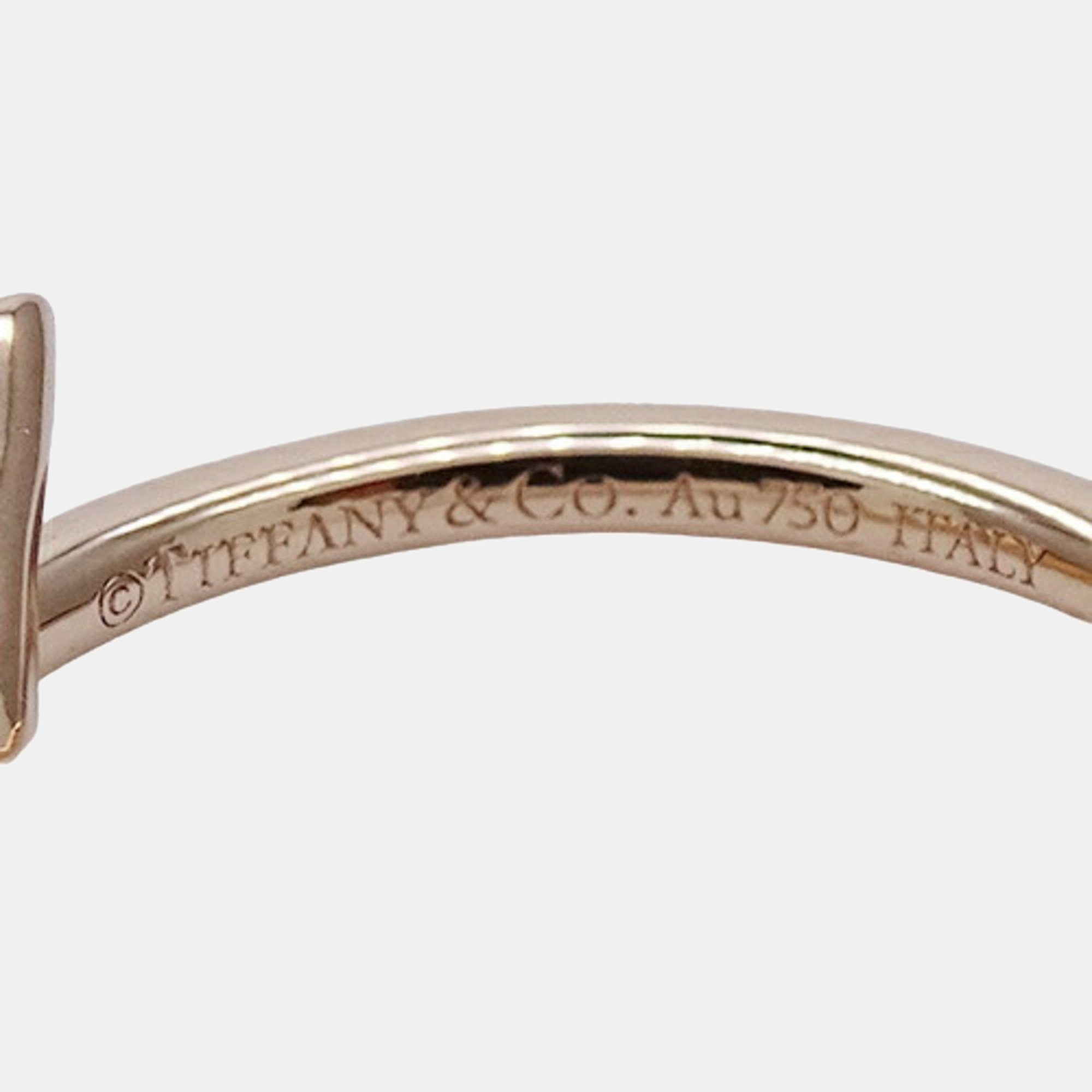 Tiffany & Co. 18K Rose Gold And Diamond Love Knot Ring EU 48