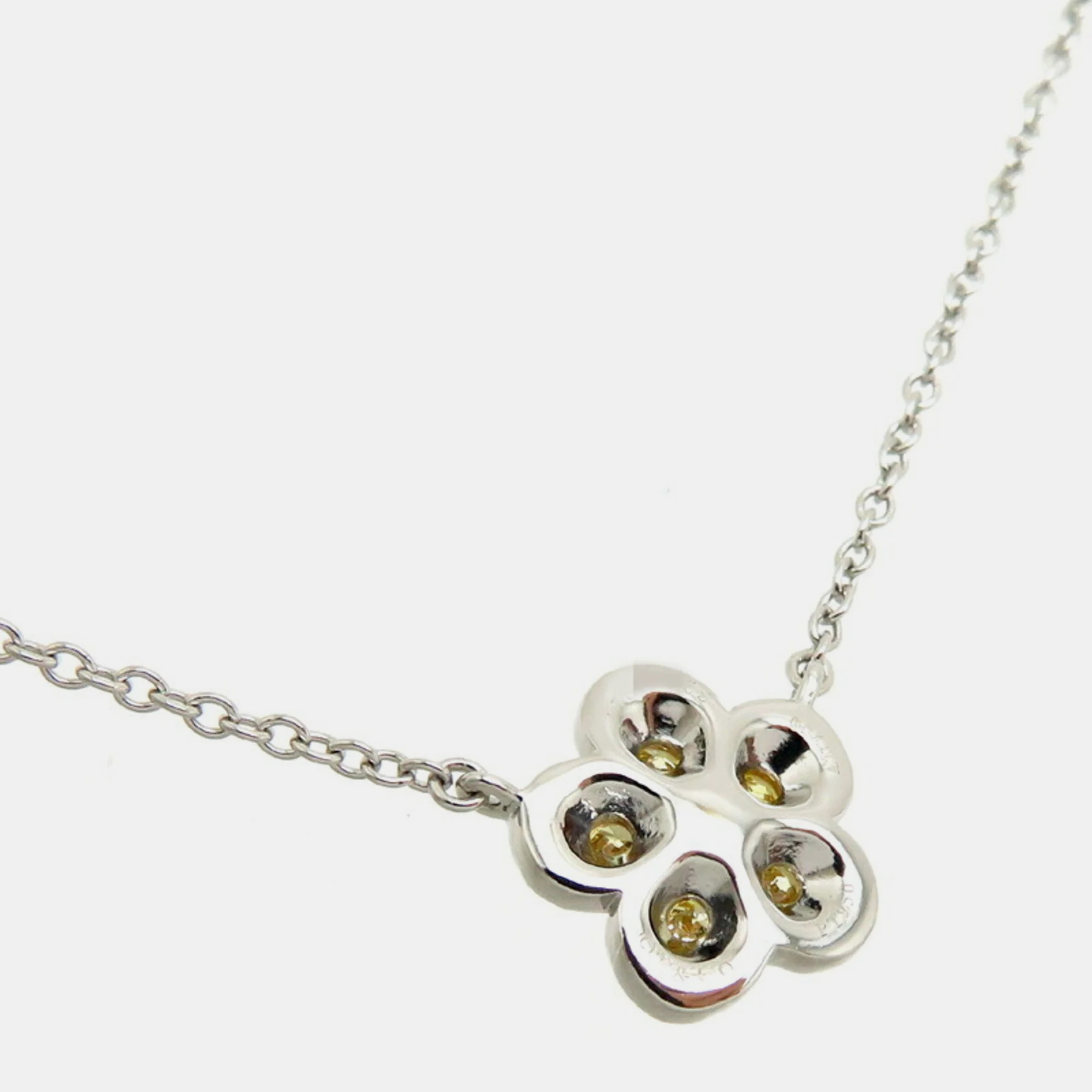 Tiffany & Co. Garden Flower Chain 18K Yellow Platinum Diamond Necklace