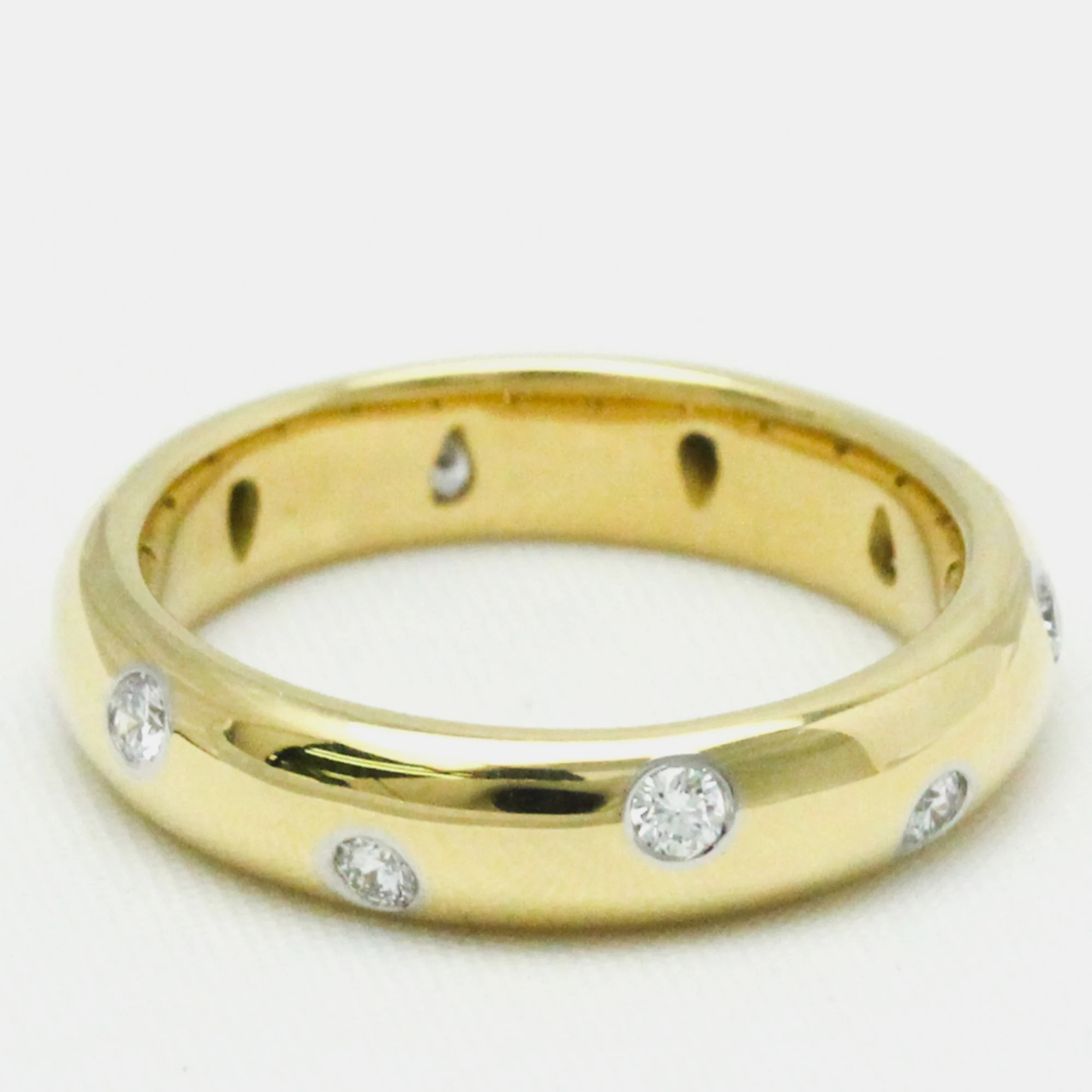 Tiffany & Co. Etoile 18K Yellow Gold Platinum Diamond Ring EU 49