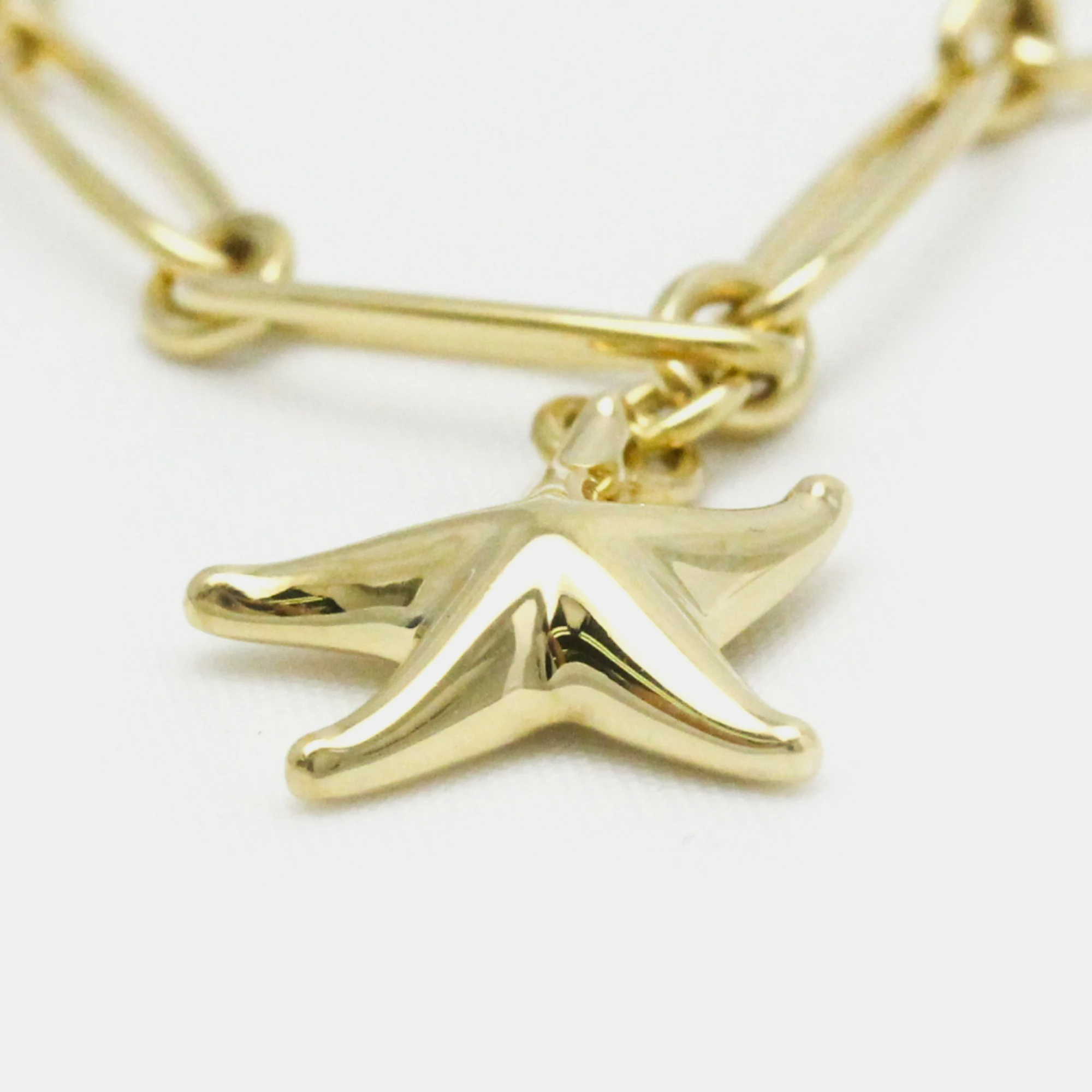 Tiffany & Co. 18K Yellow Gold Starfish Charm Chain Bracelet