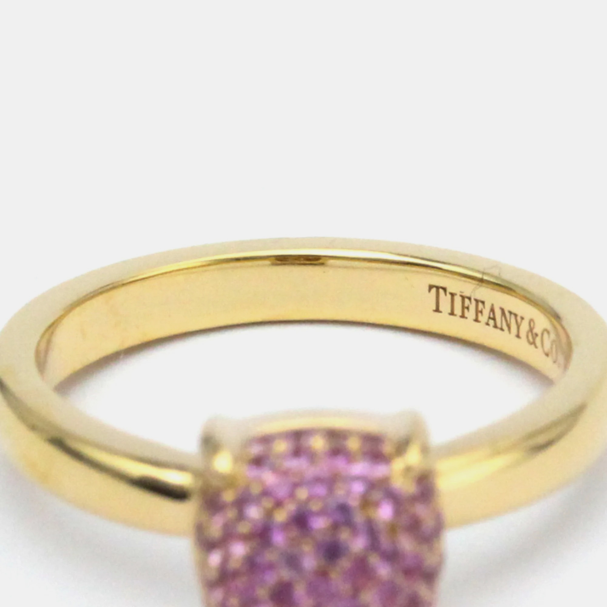 Tiffany & Co. Paloma Picasso 18K Rose Gold Sapphire Ring EU 49