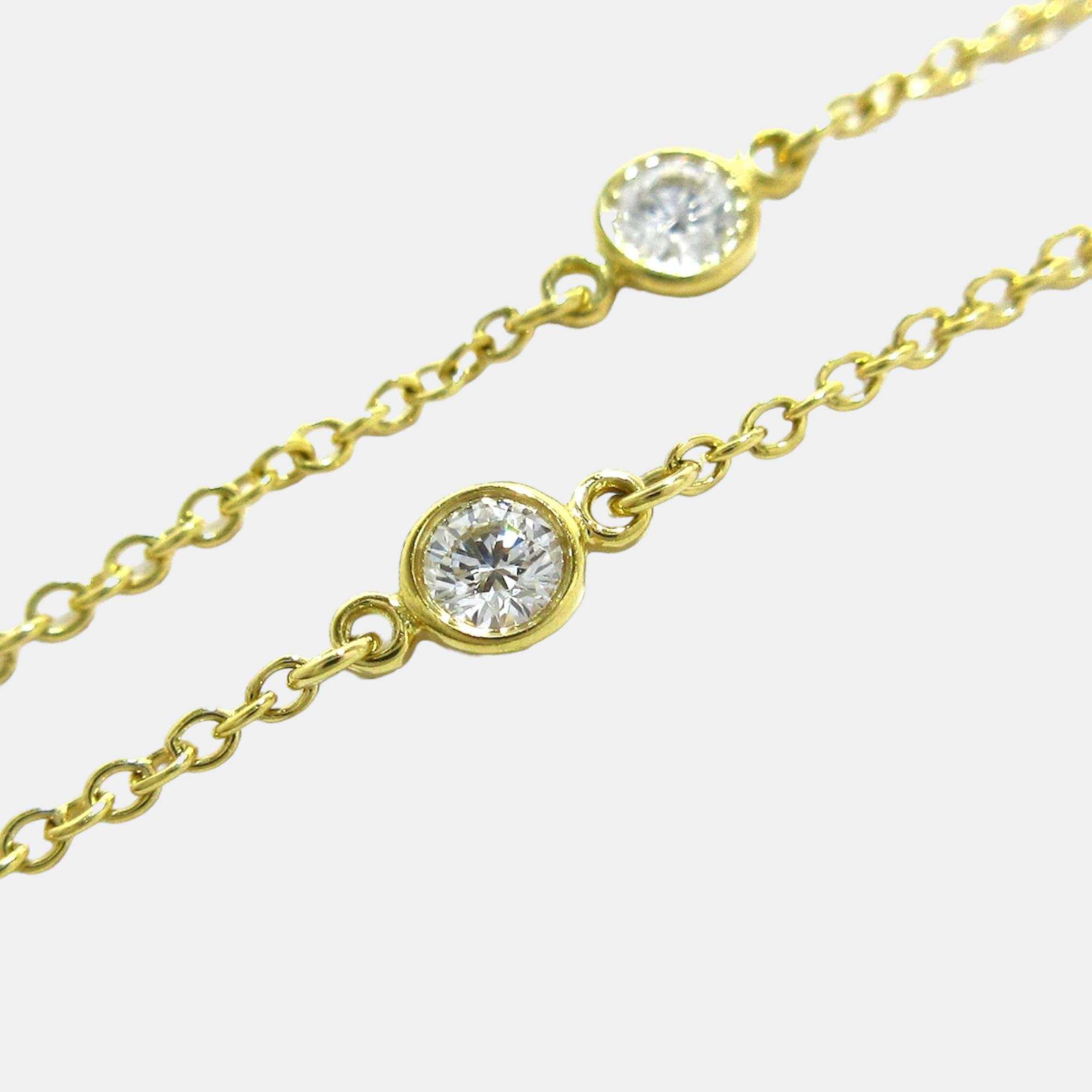 Tiffany & Co. Elsa Peretti 18K Yellow Gold Diamond Bracelet 17