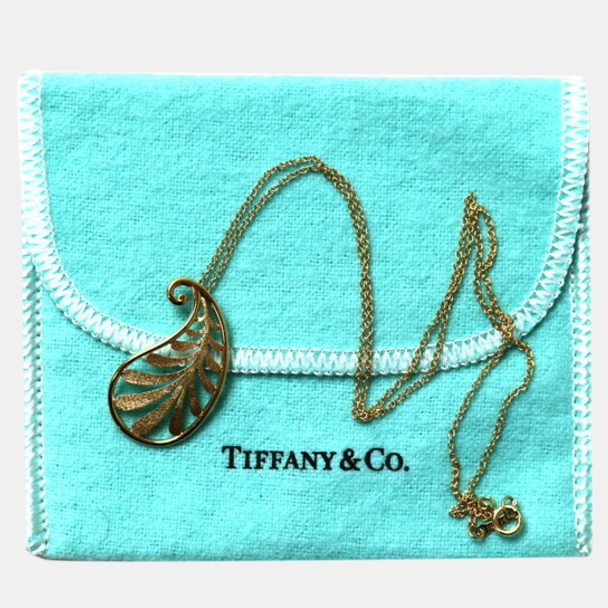 Tiffany & Co. 18K Yellow Gold Paloma Picasso Leaf Vine Pendant Necklace