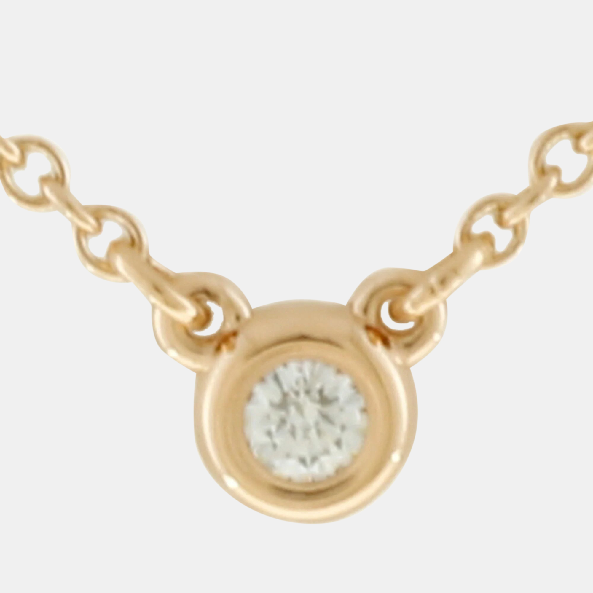 Tiffany & Co. 18K Rose Gold And Diamond Elsa Peretti Diamonds By The Yard Pendant Necklace