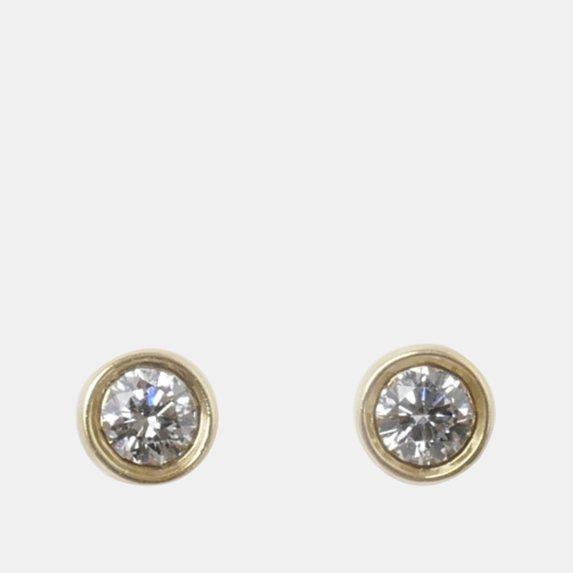 Tiffany & Co. 18K Yellow Gold And Diamond Elsa Peretti Diamonds By The Yard Stud Earrings