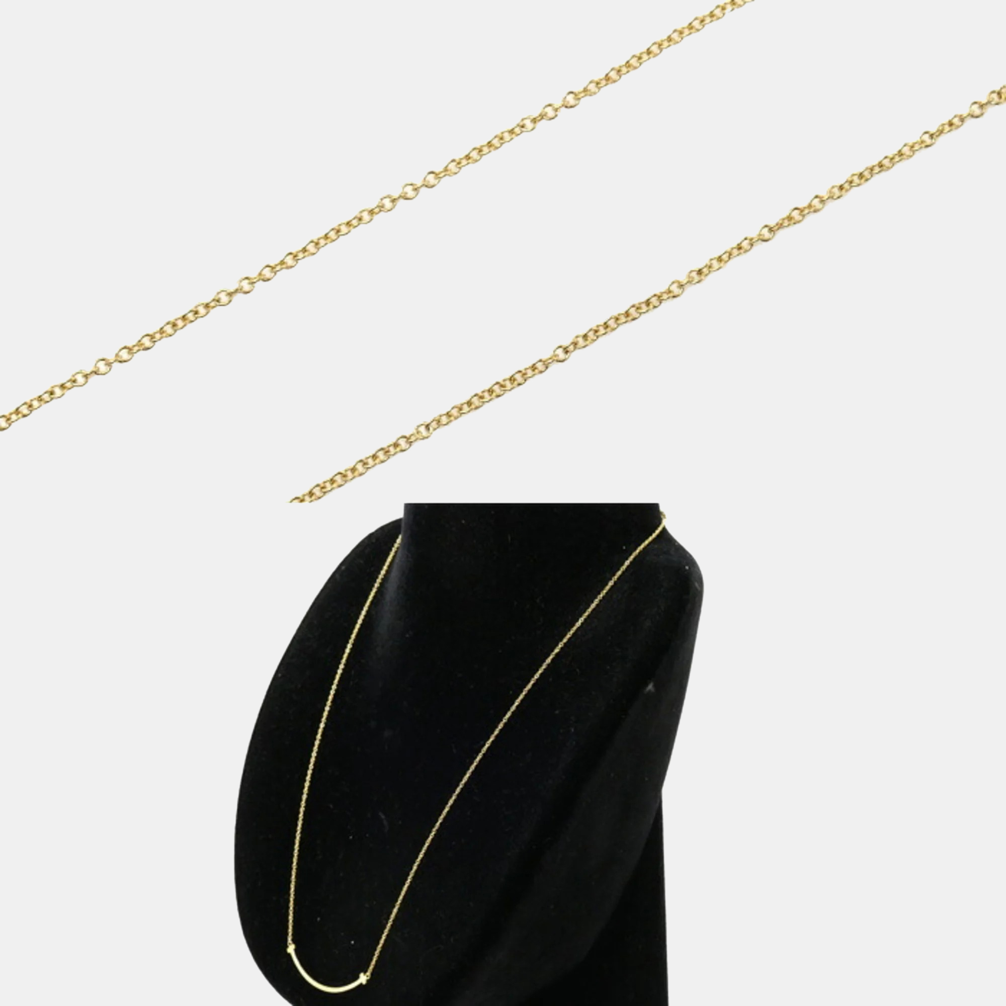 Tiffany & Co. 18K Yellow Gold T Smile Pendant Necklace