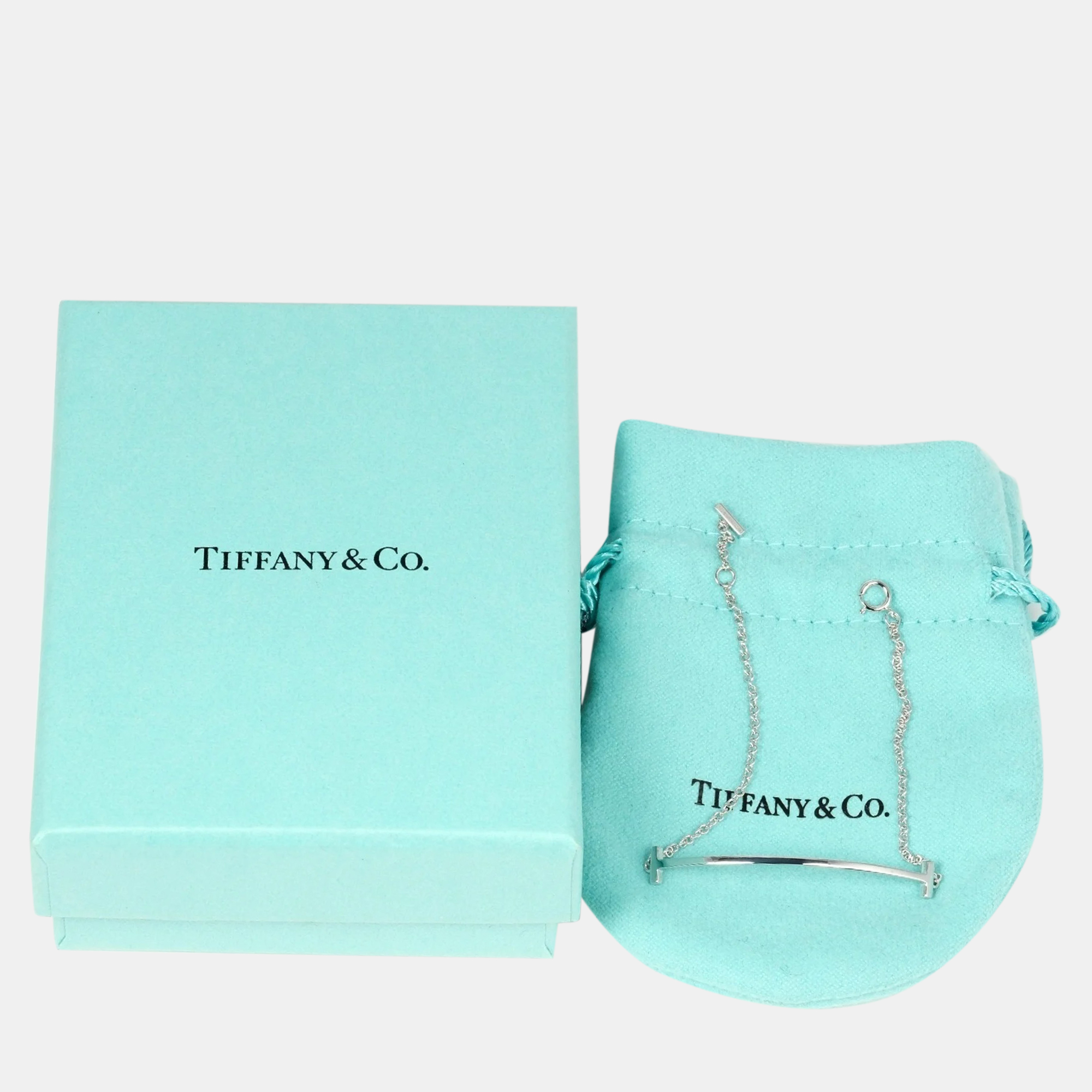 Tiffany & Co. 18K White Gold T Smile Bracelet