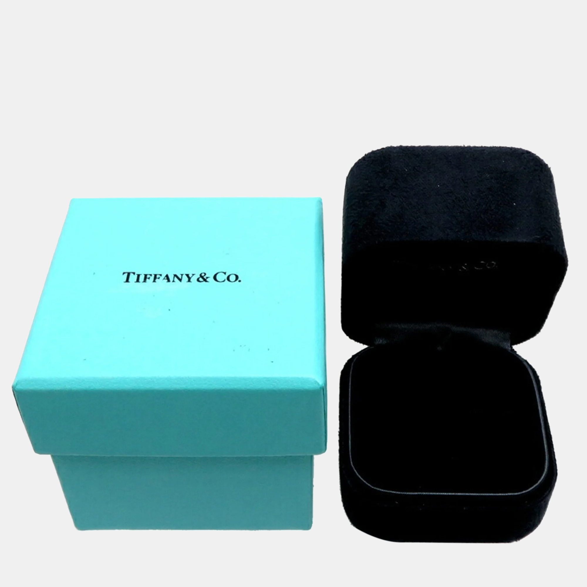 Tiffany & Co. 18K White Gold And Diamond Tiffany T Wire Ring EU 52