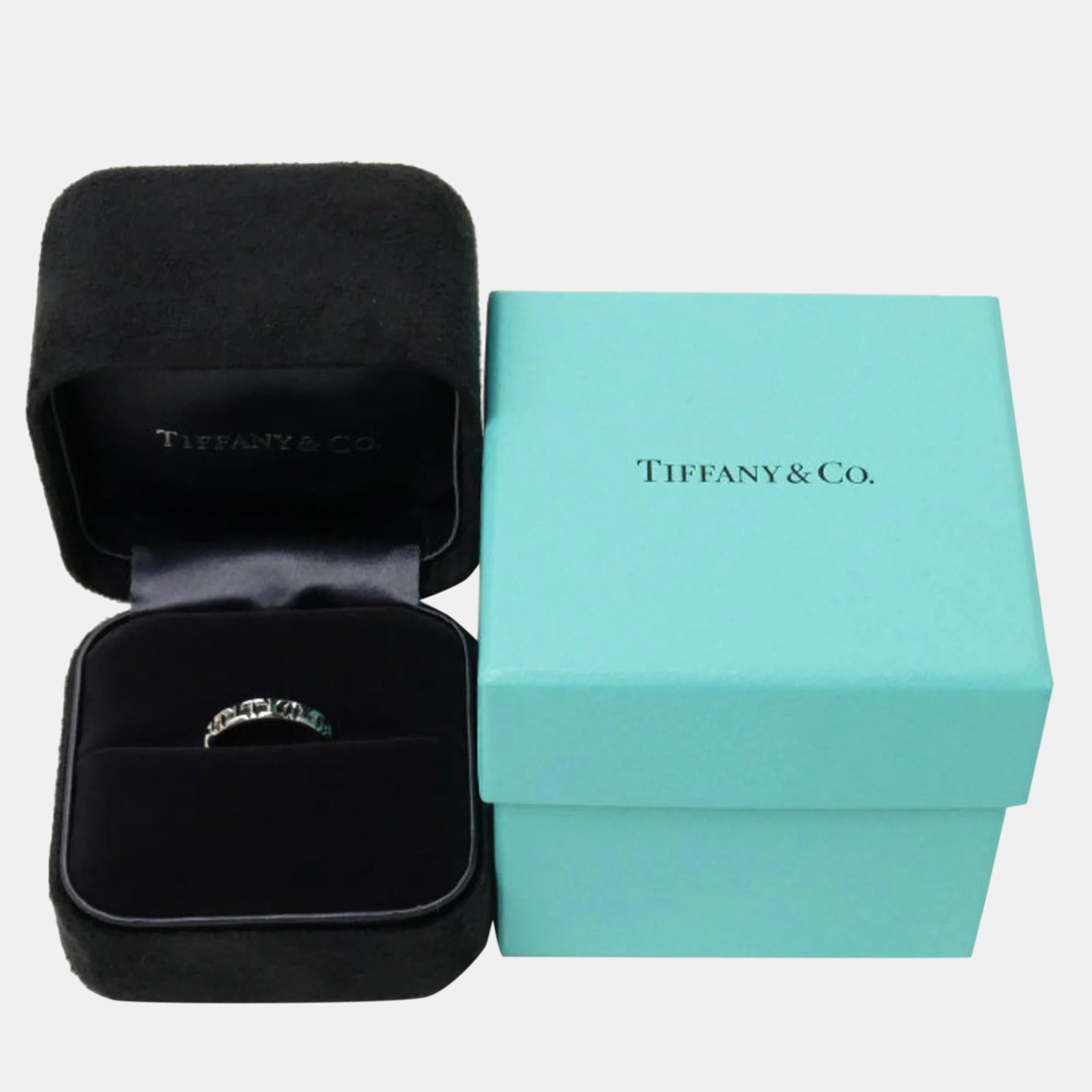 Tiffany & Co. 18K White Gold Tiffany T True Narrow Ring EU 48