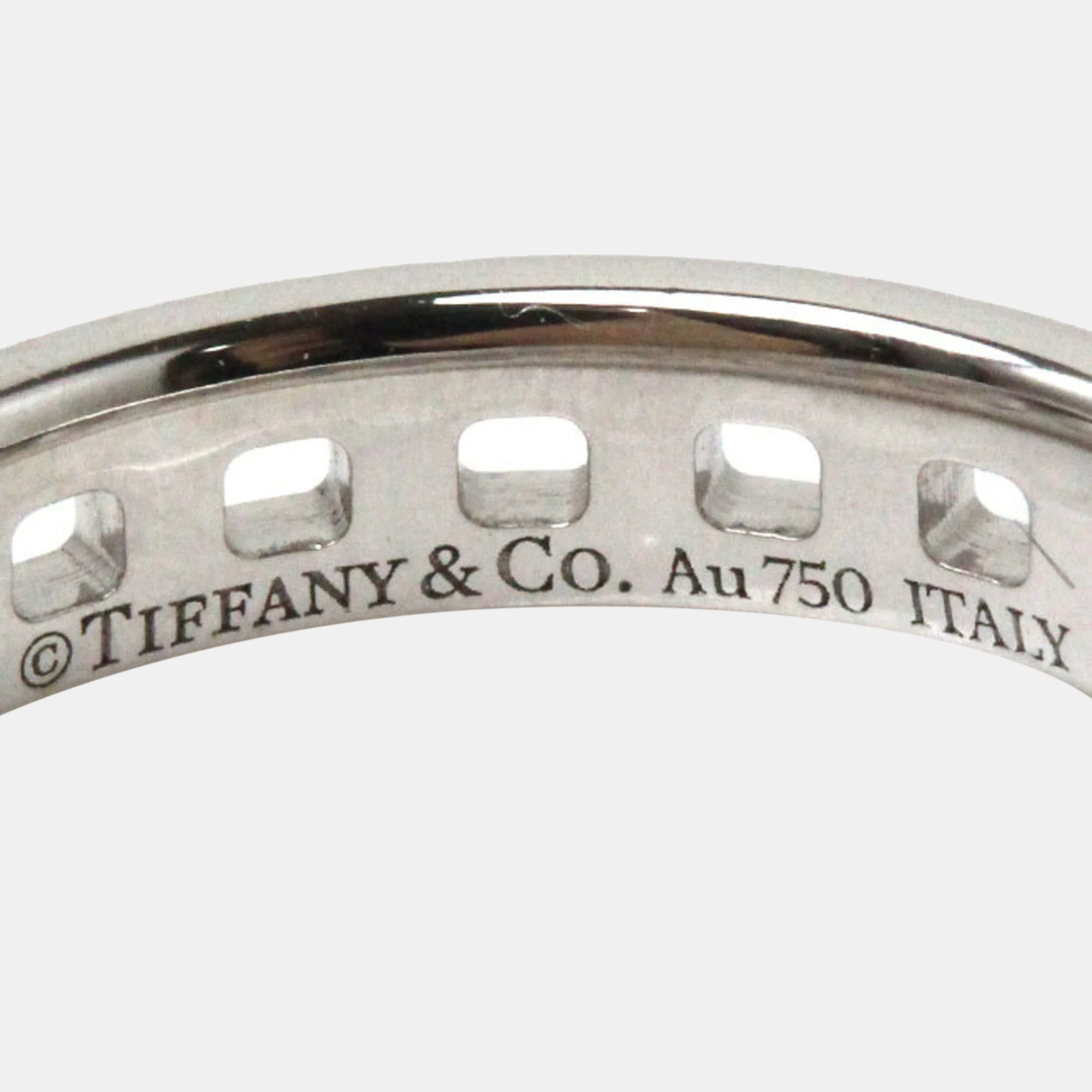 Tiffany & Co. 18K White Gold Tiffany T True Narrow Ring EU 48