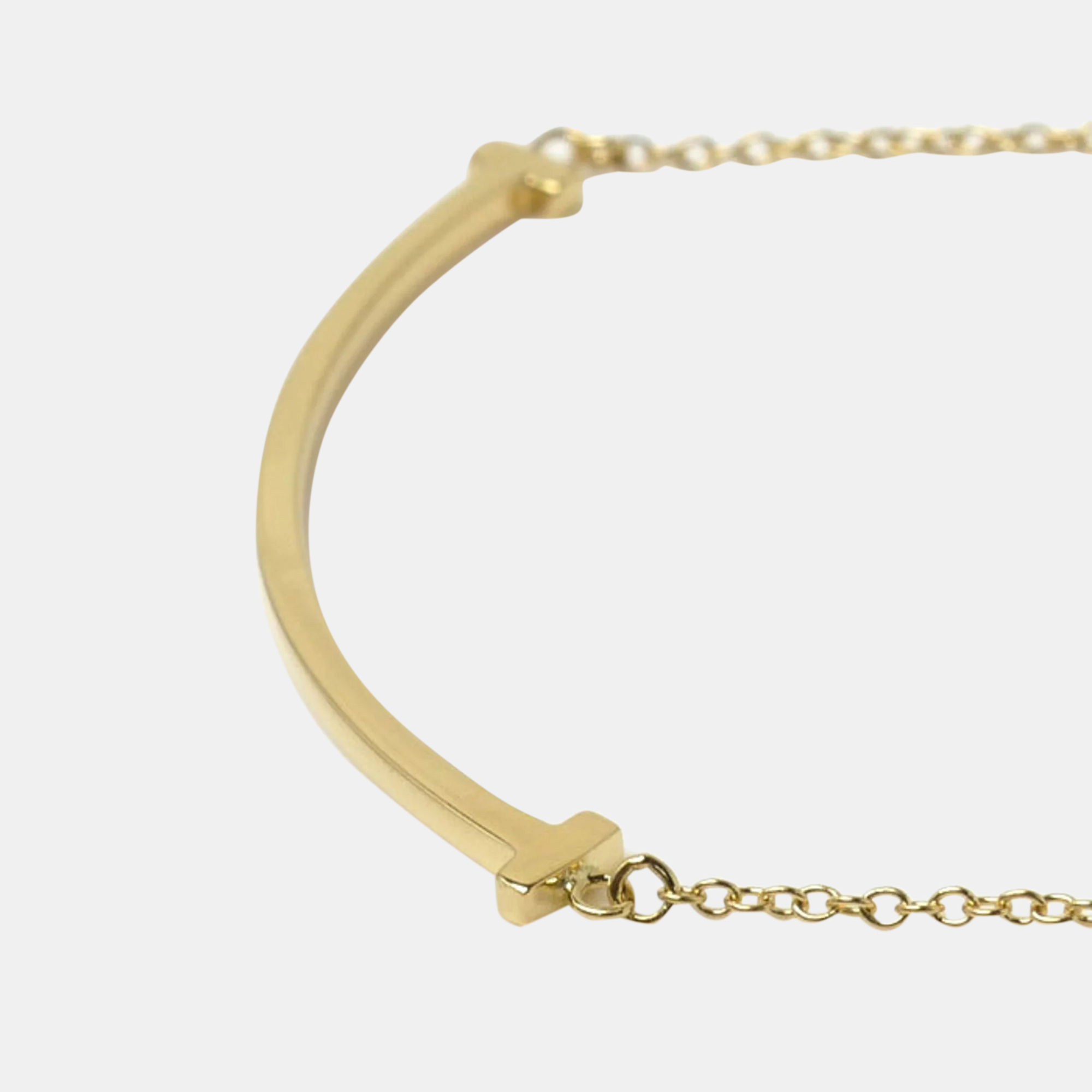 Tiffany & Co. 18K Yellow Gold T Smile Small Necklace