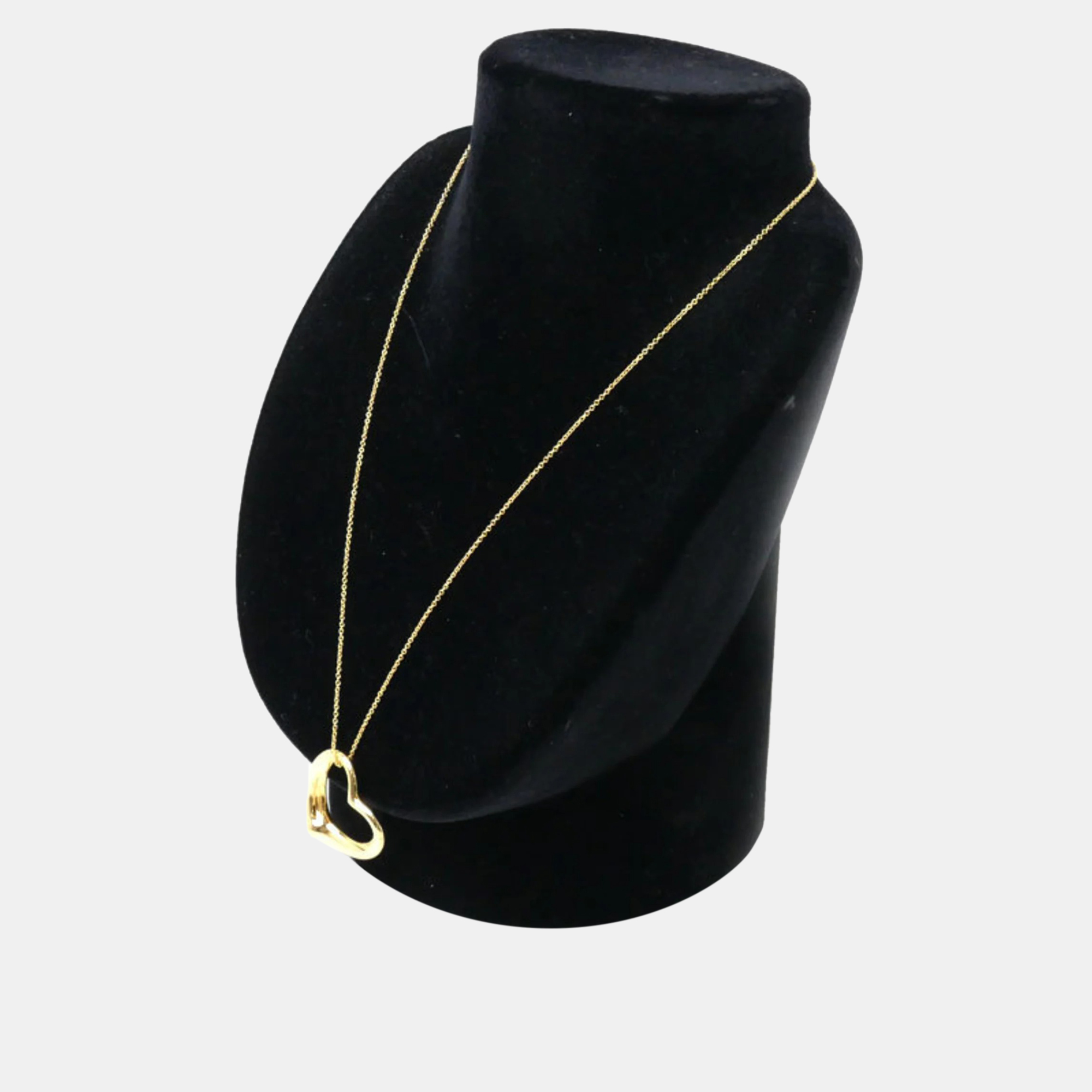 Tiffany & Co. 18K Yellow Gold Elsa Peretti Open Heart Pendant Necklace